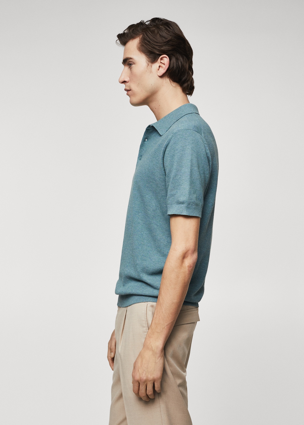 Knit cotton polo shirt - Details of the article 1