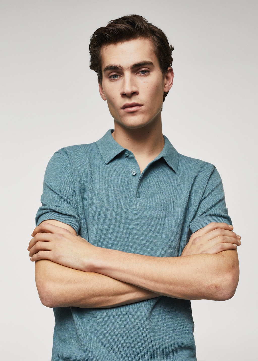 Knit cotton polo shirt - Details of the article 2