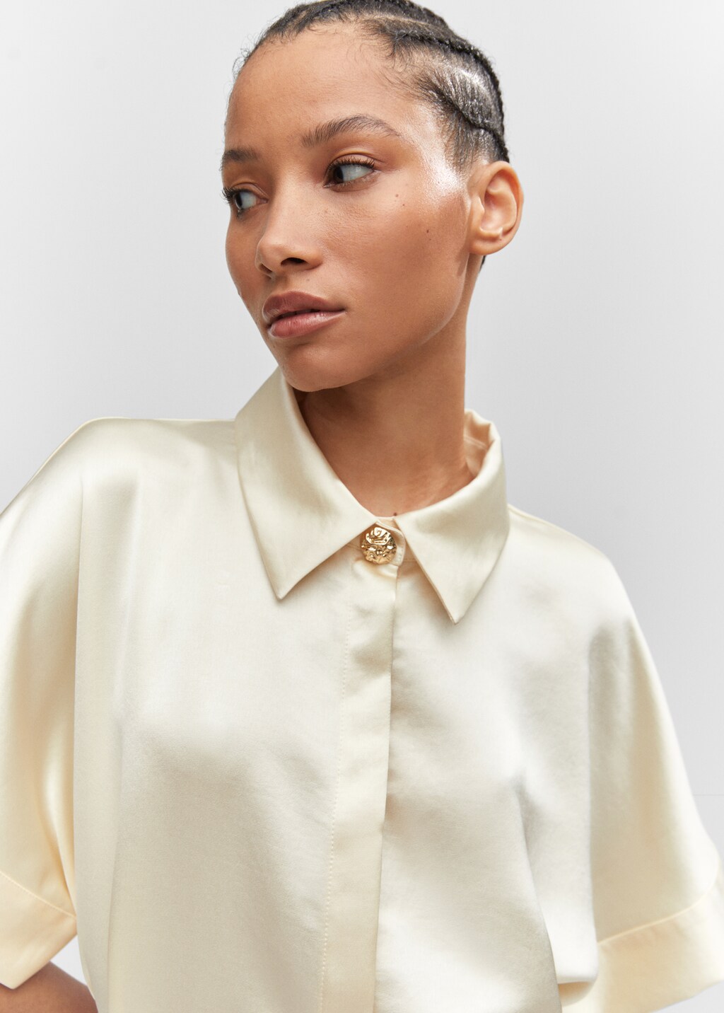 Satin shirt dress - Woman | MANGO OUTLET USA