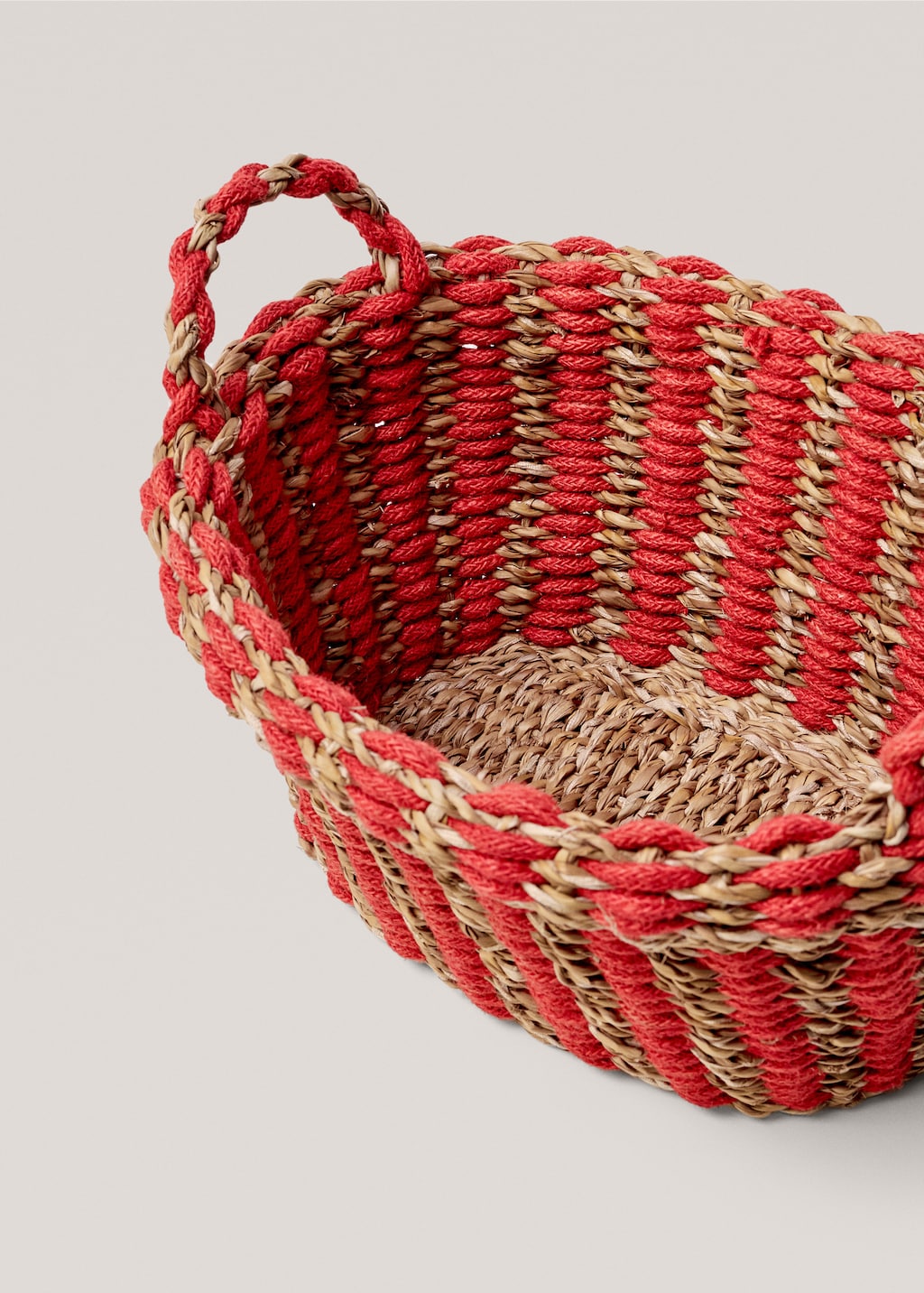 Cattail and jute combined basket 30x24cm - Details of the article 2