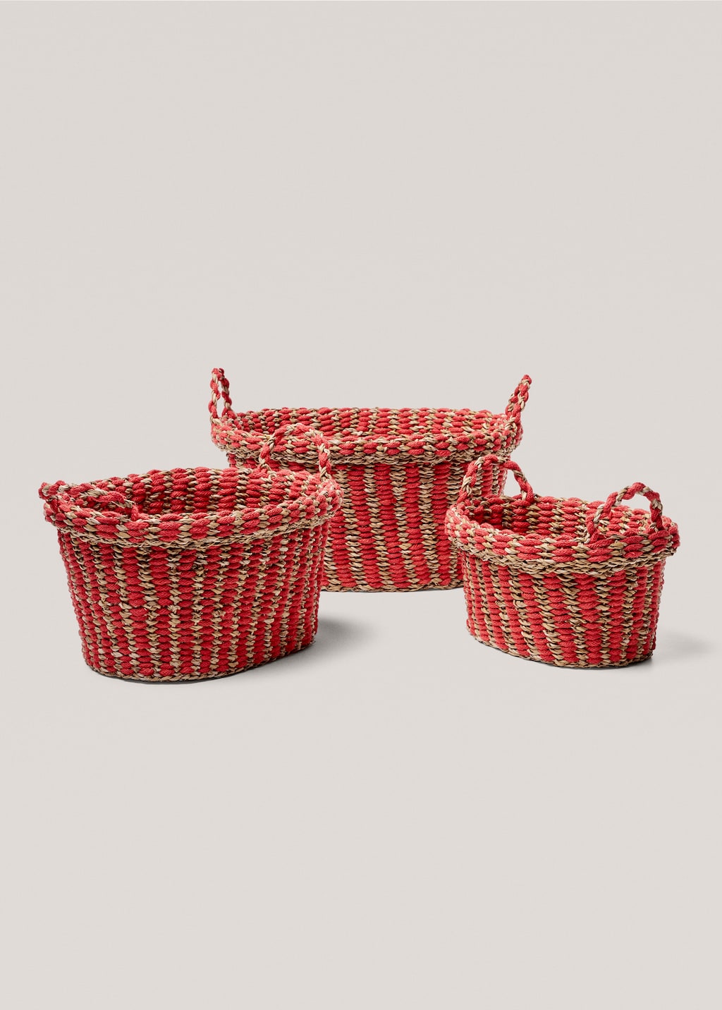 Cattail and jute combined basket 30x24cm - Details of the article 3