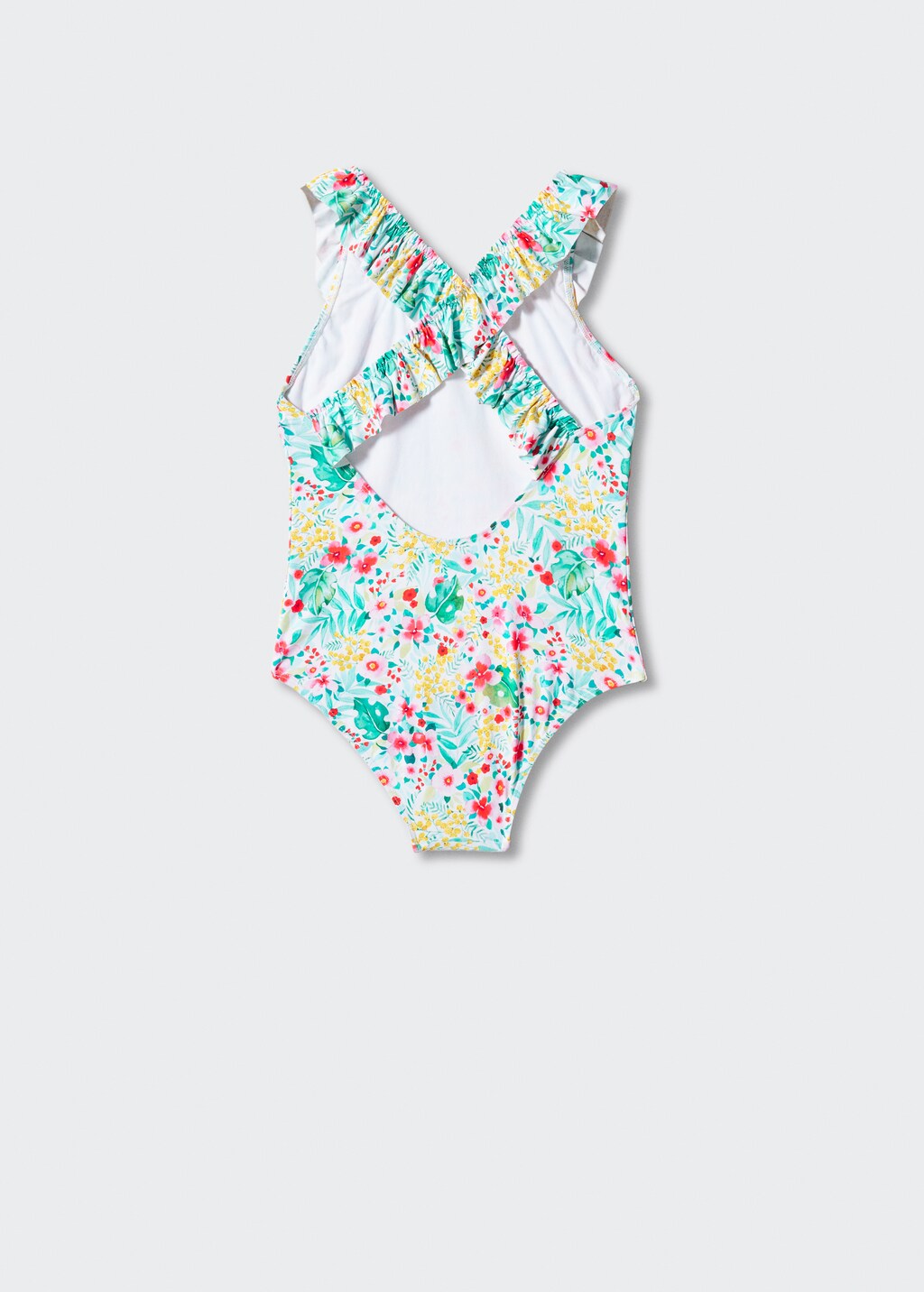 Ruffled floral print swimsuit - Reverse of the article