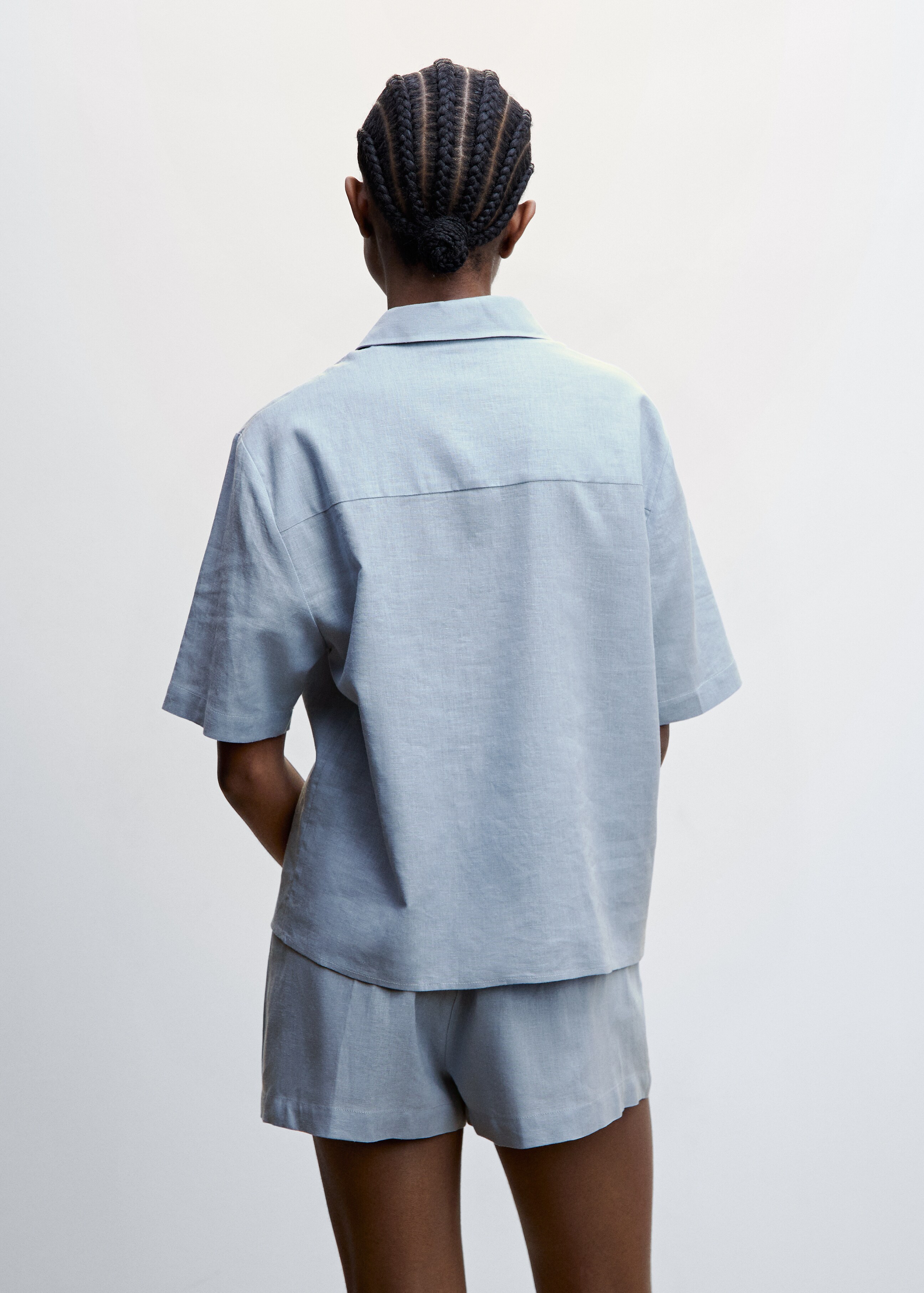 Lněná pyžamová košile - Zadní strana zboží