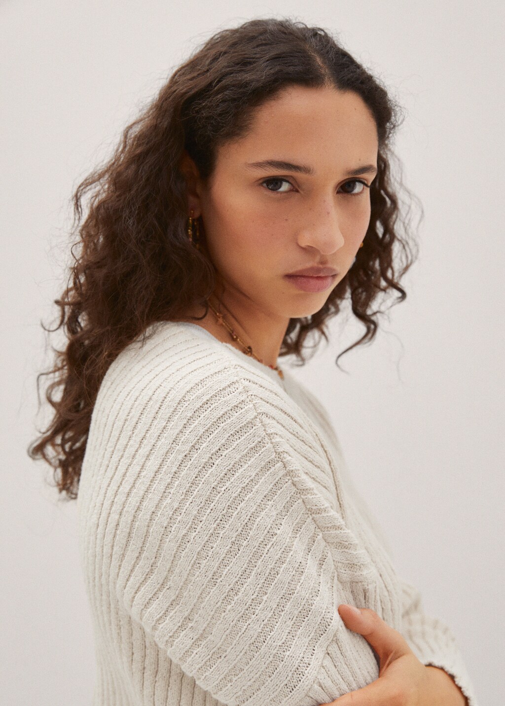 Boat neck ribbed sweater - Details of the article 1