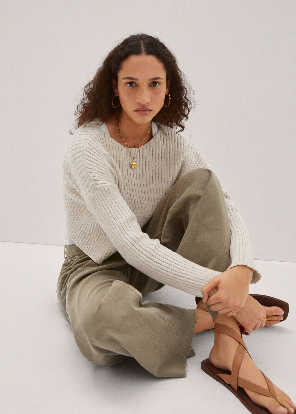 Boat neck ribbed sweater - Details of the article 2