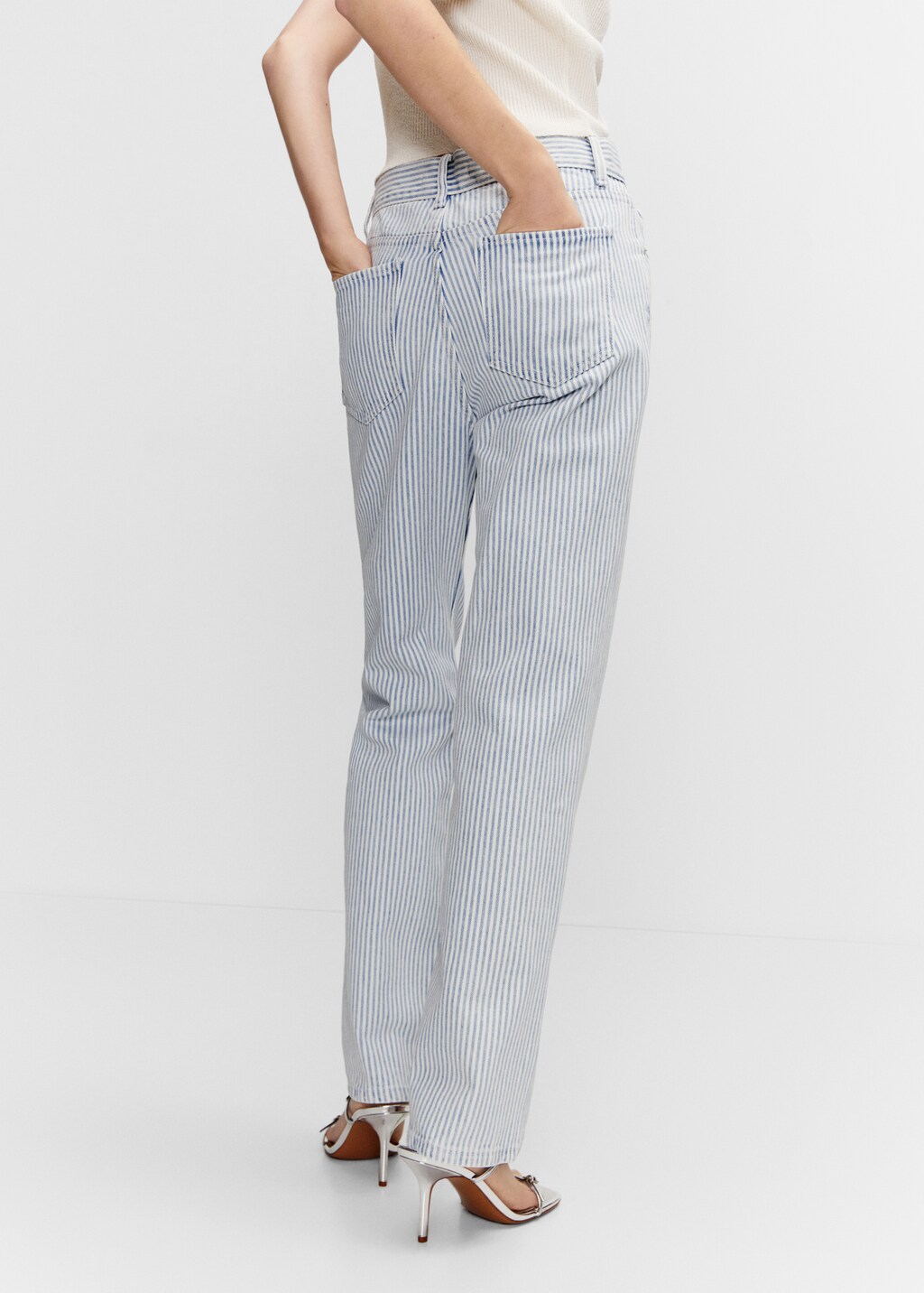 Straight striped jeans - Reverse of the article