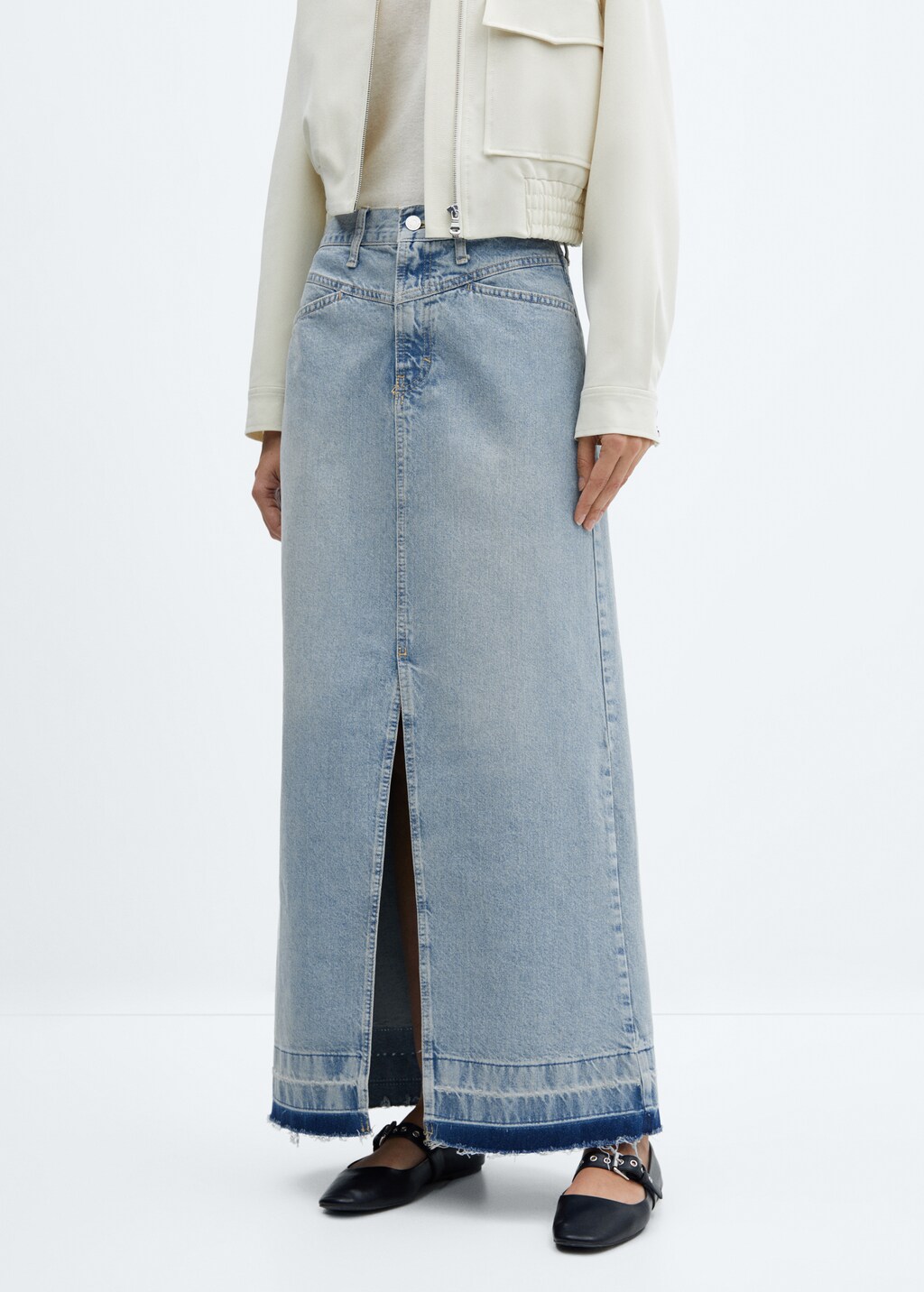 Long denim skirt - Medium plane