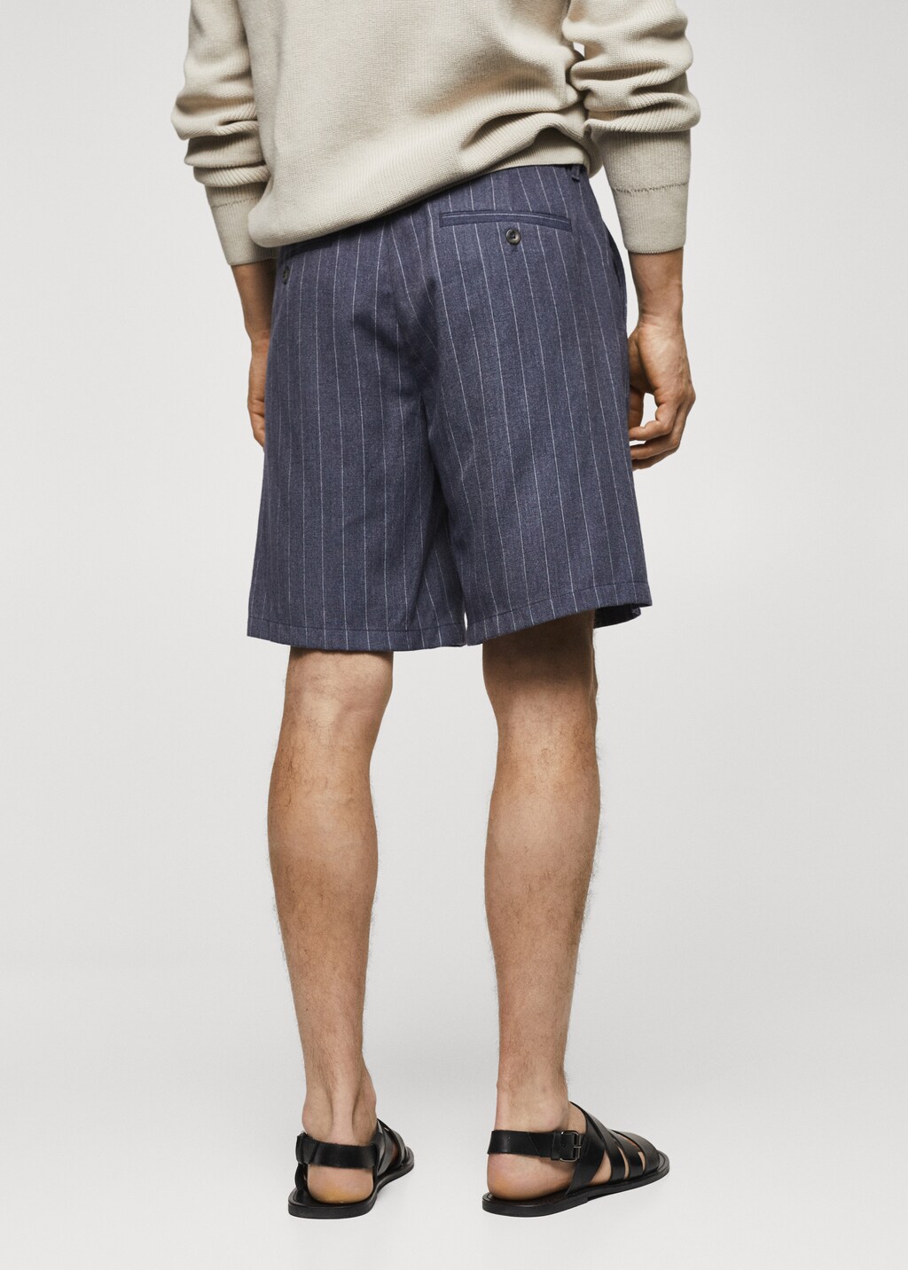 Regular-fit pinstripe bermuda shorts - Reverse of the article