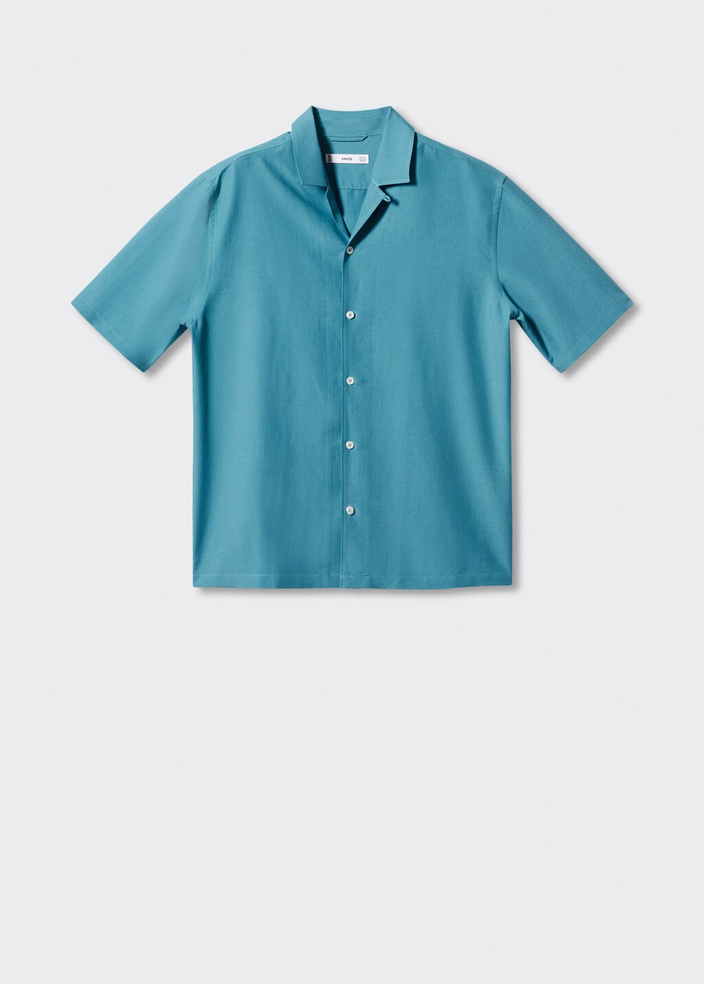 Regular-fit linen bowling shirt - Article without model