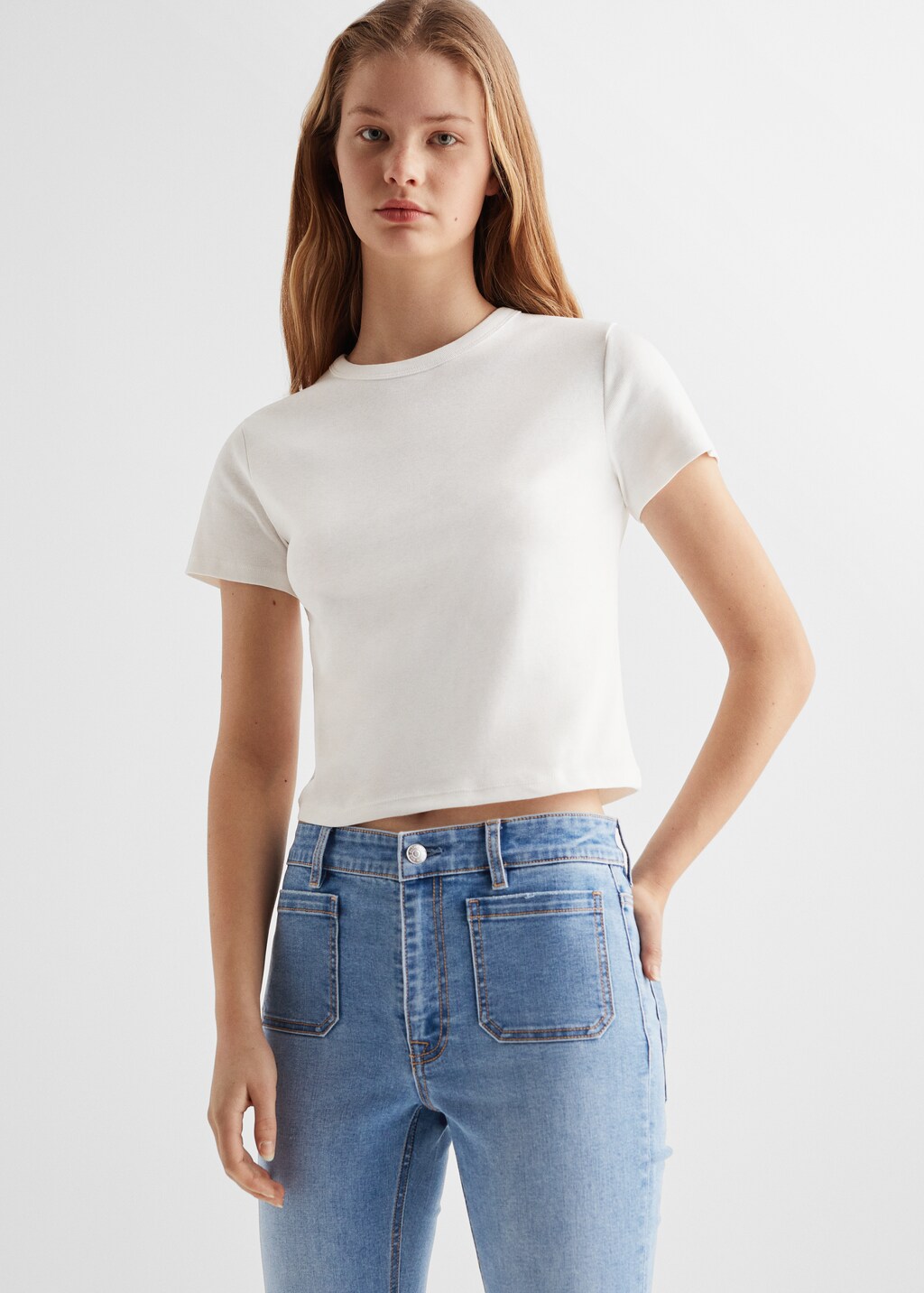 Culotte-Jeans mit Schlitzen - Mittlere Ansicht