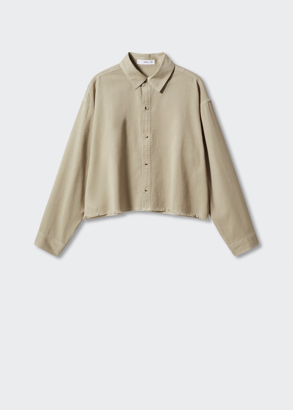 Cropped shirt with frayed hem - Article without model