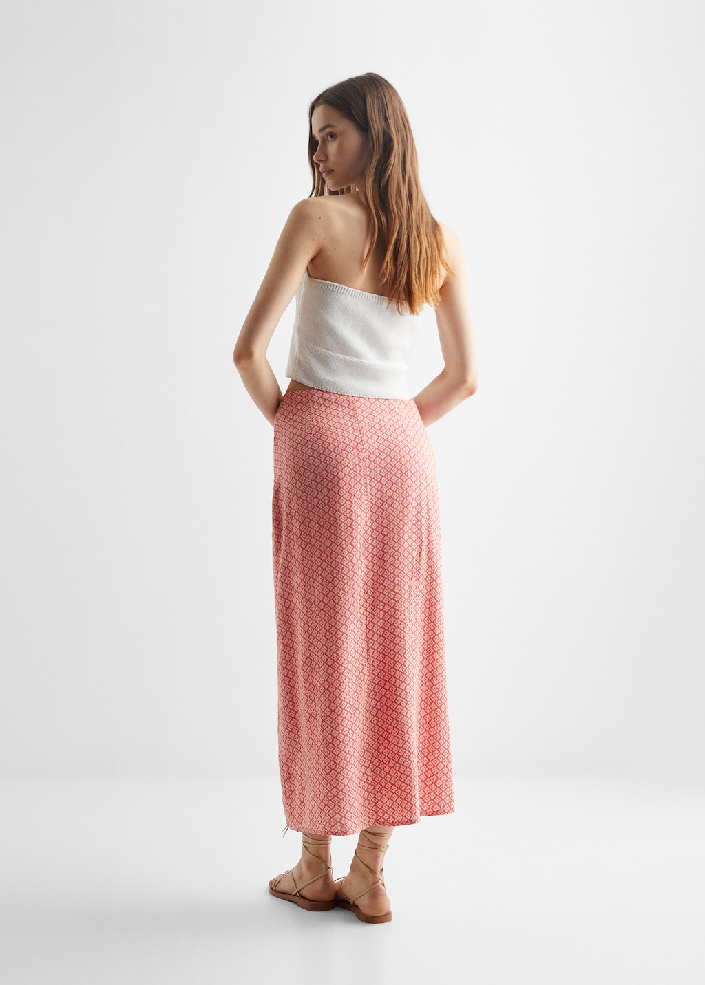 Slit printed long skirt - Reverse of the article