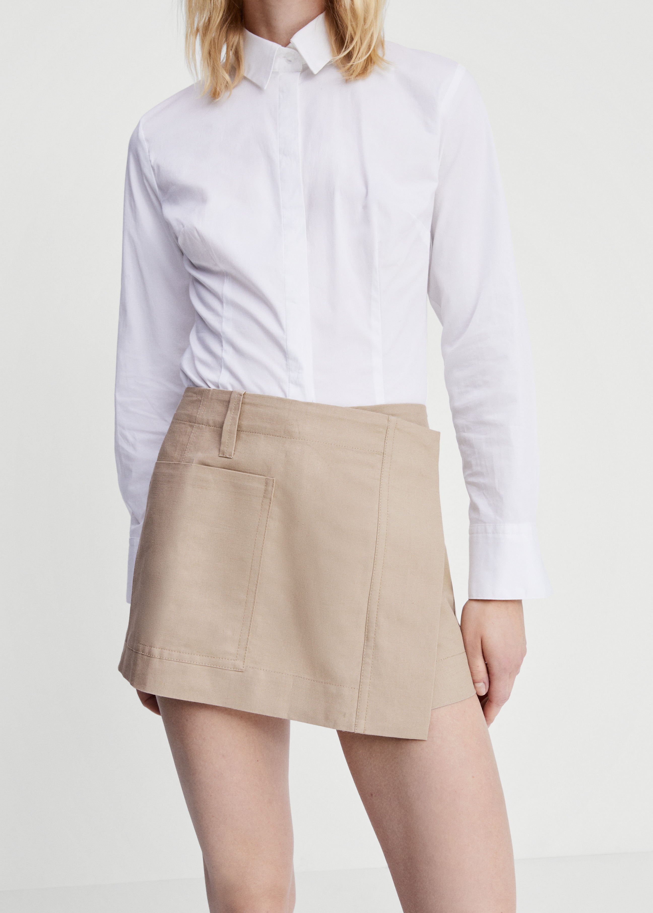 Wrap mini-skirt with pockets - Medium plane