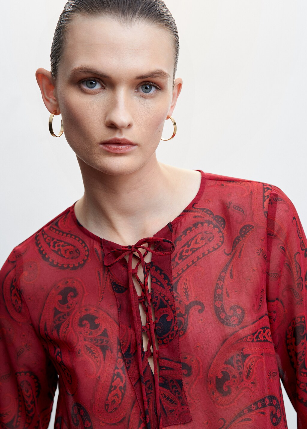 Paisley blouse with bow - Details of the article 1