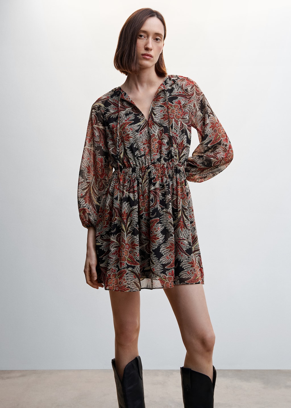 Floral chiffon dress - Medium plane