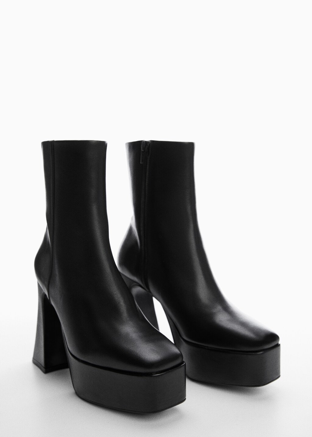 Platform leather ankle boots - Medium plane