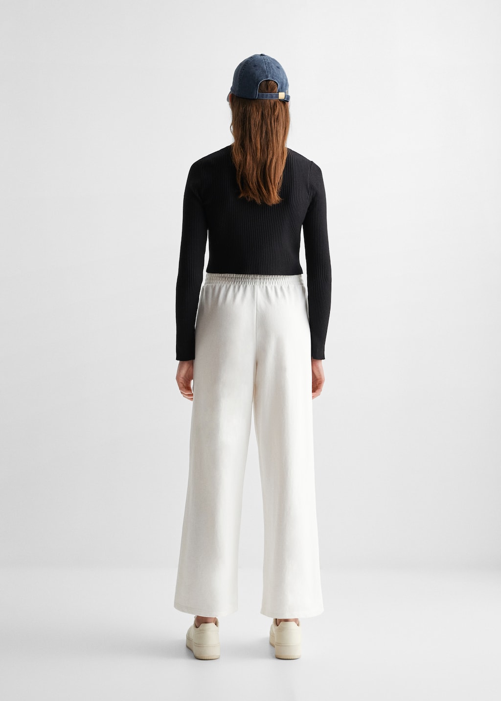 Knit jogger-style <b>trousers</b> - Reverse of the article.