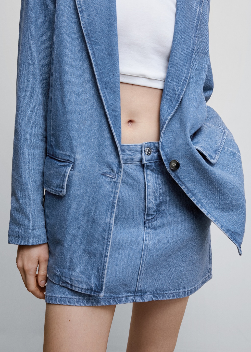 Denim mini-skirt - Medium plane