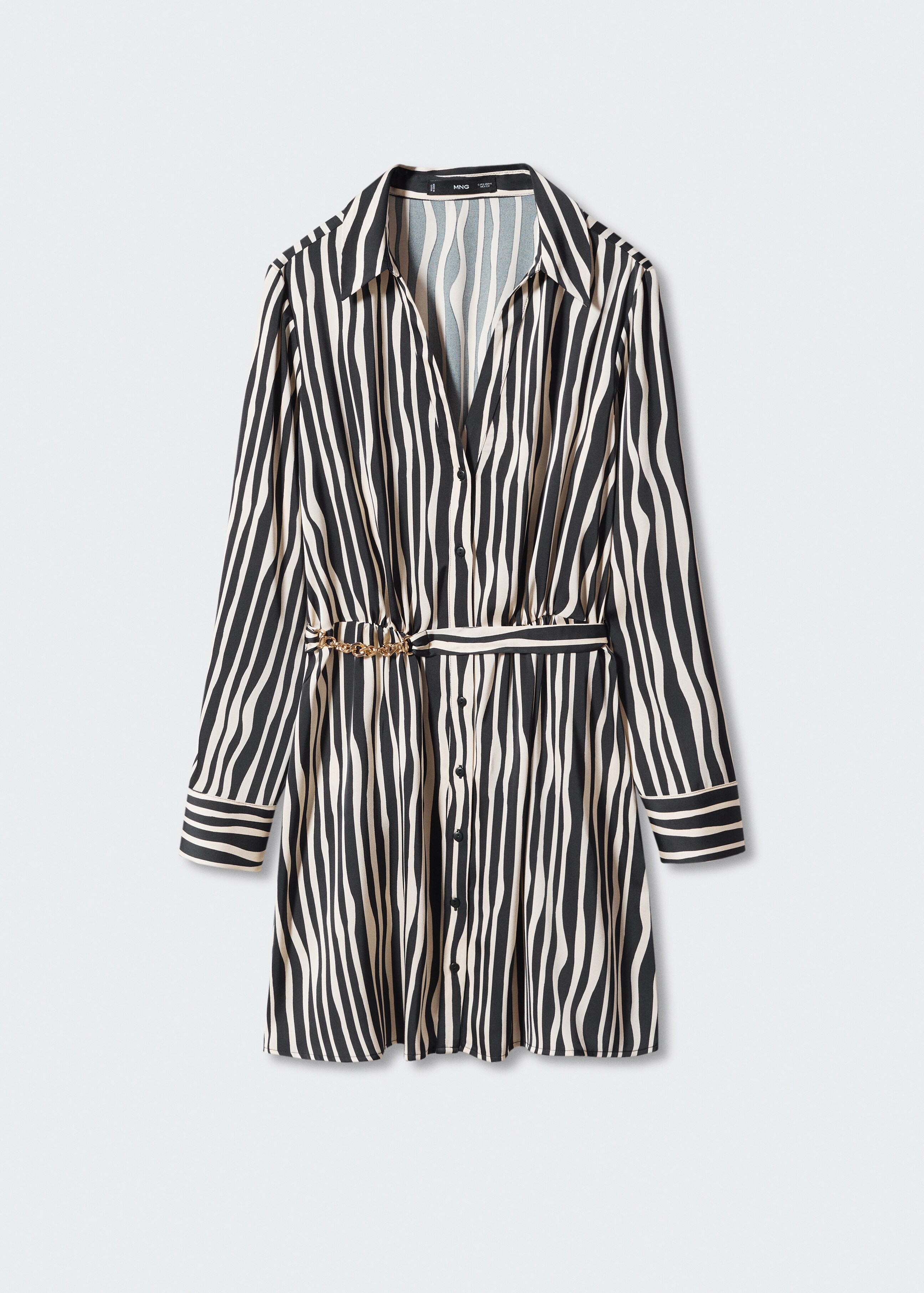 Belted striped shirt dress - Article without model