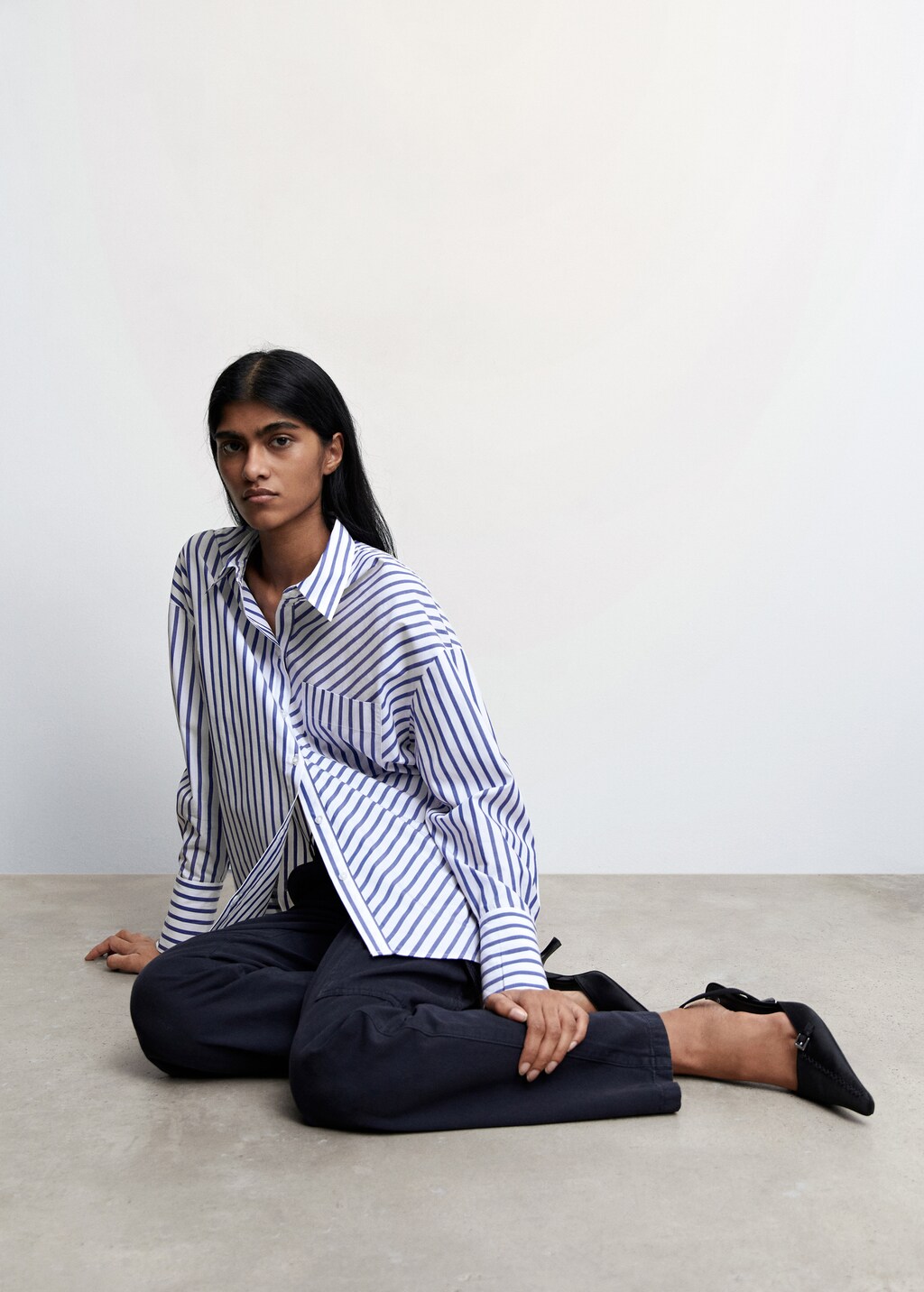 Striped cotton oversized shirt - Details of the article 2