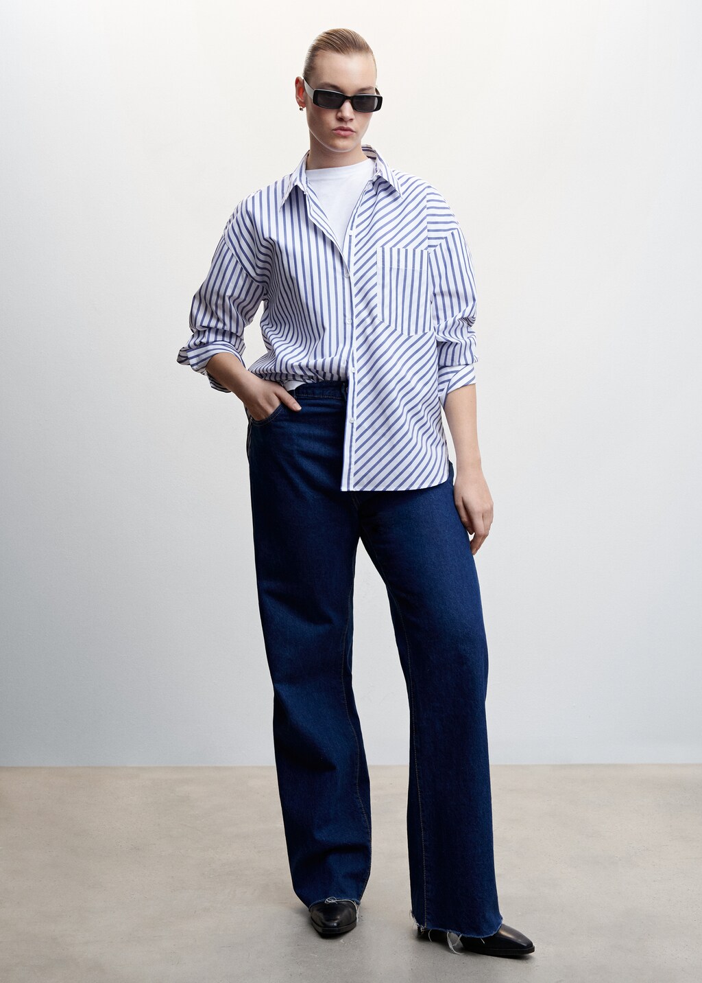 Striped cotton oversized shirt - Details of the article 3