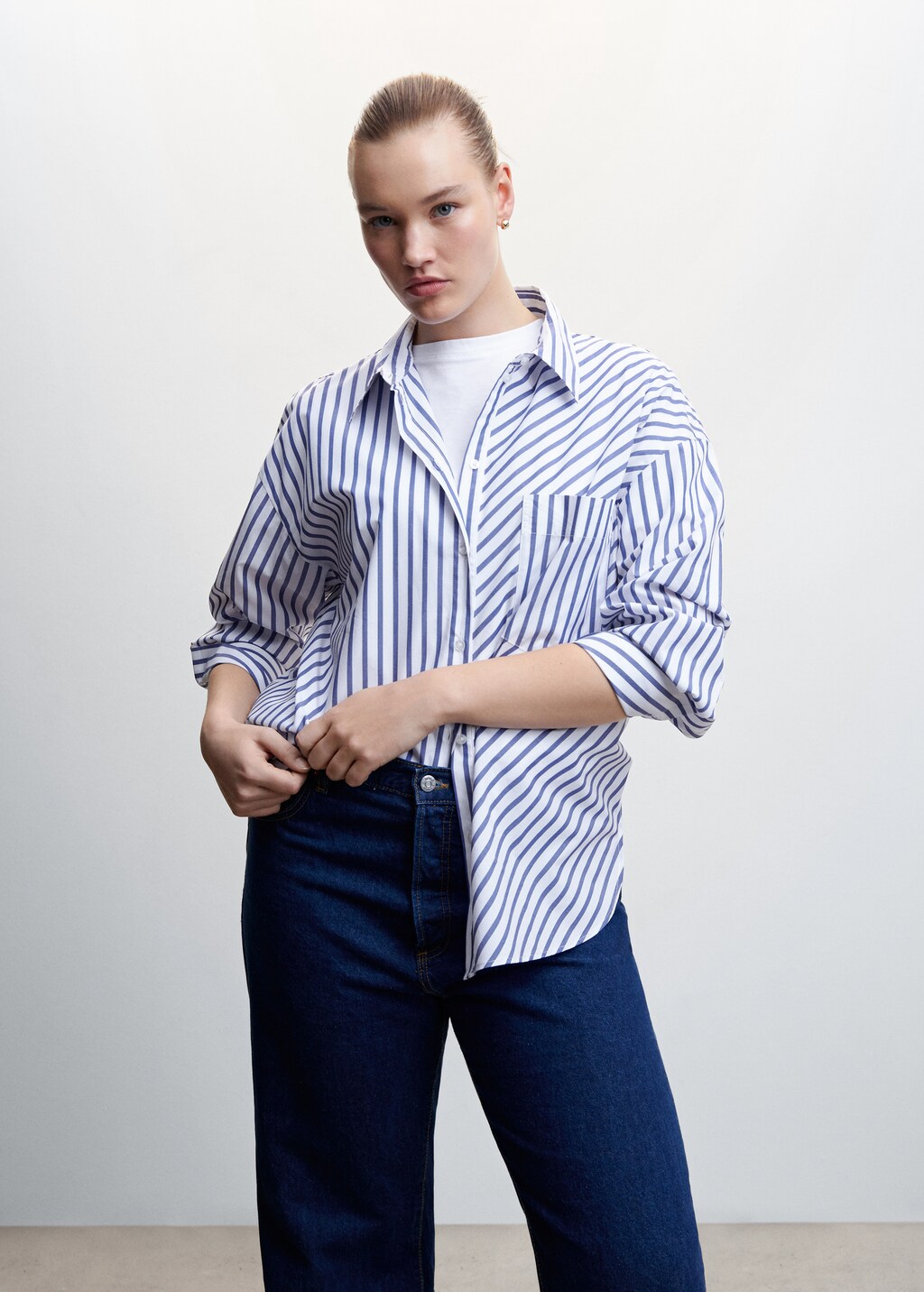 Striped cotton oversized shirt - Details of the article 5