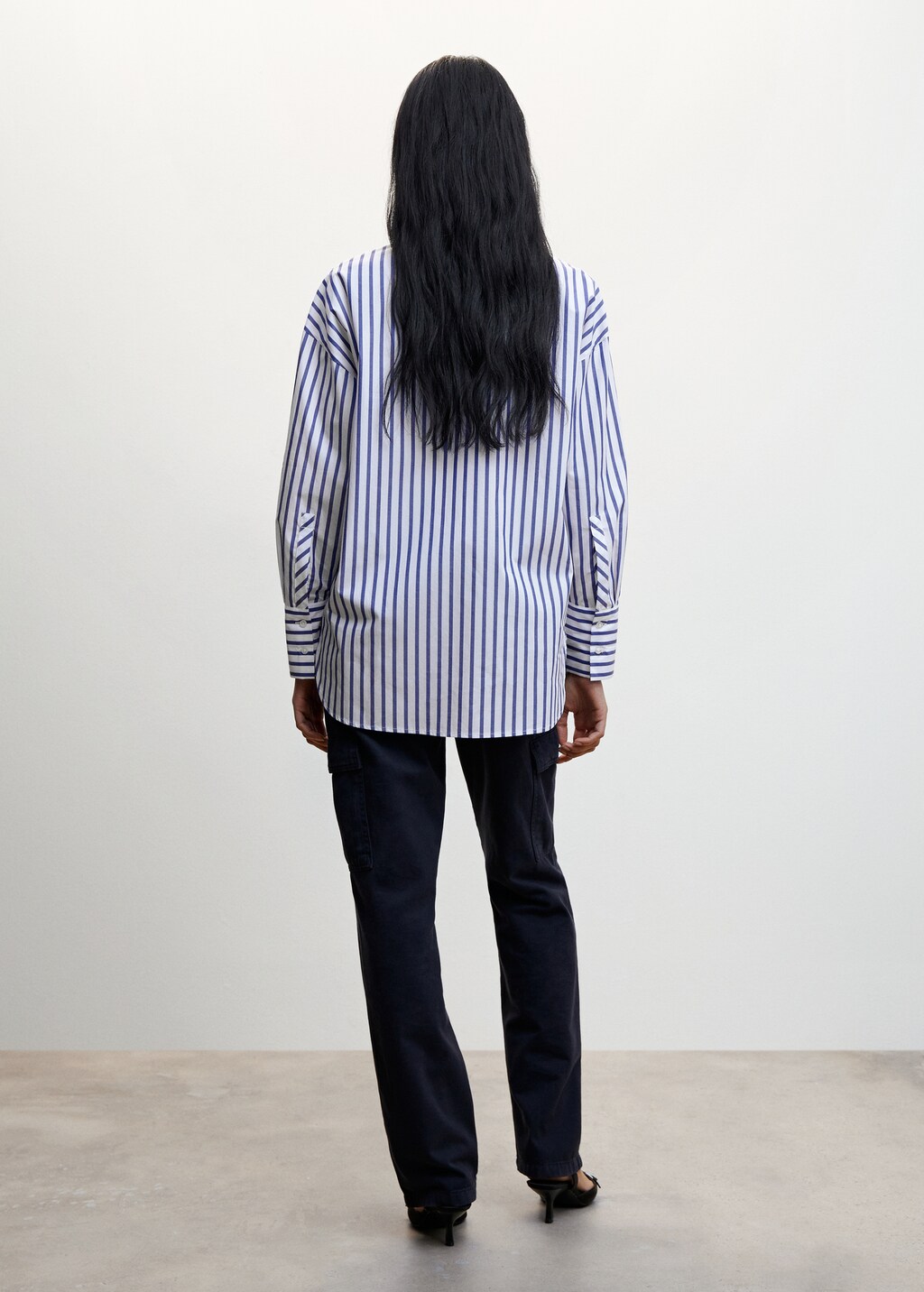 Striped cotton oversized shirt - Reverse of the article