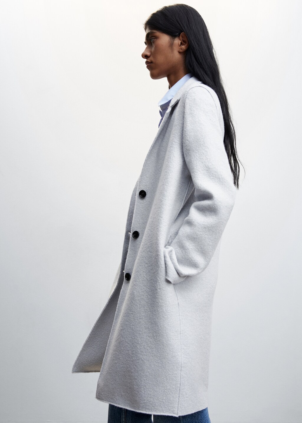 Buttoned wool coat - Details of the article 2