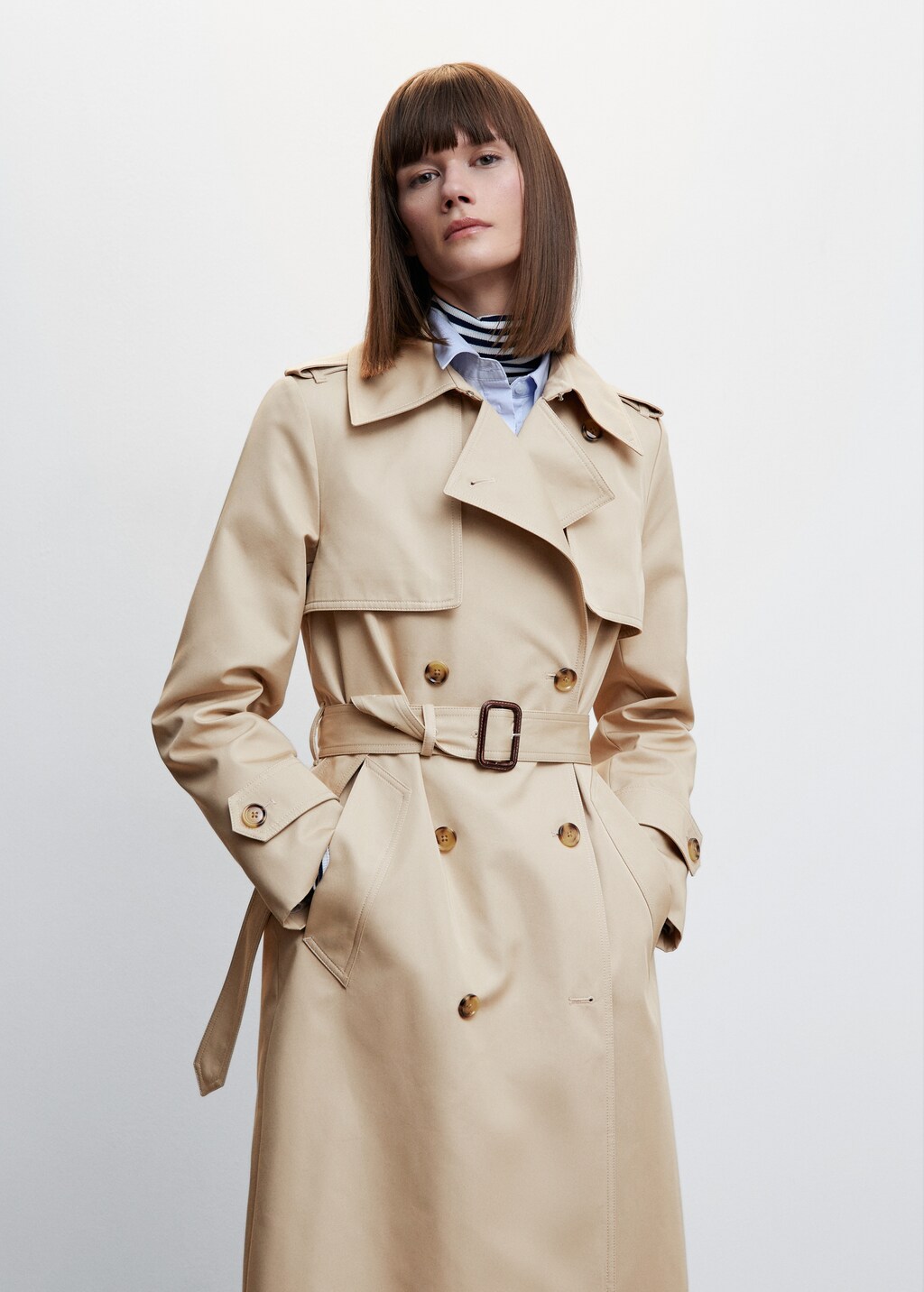 Classic long trench coat - Medium plane