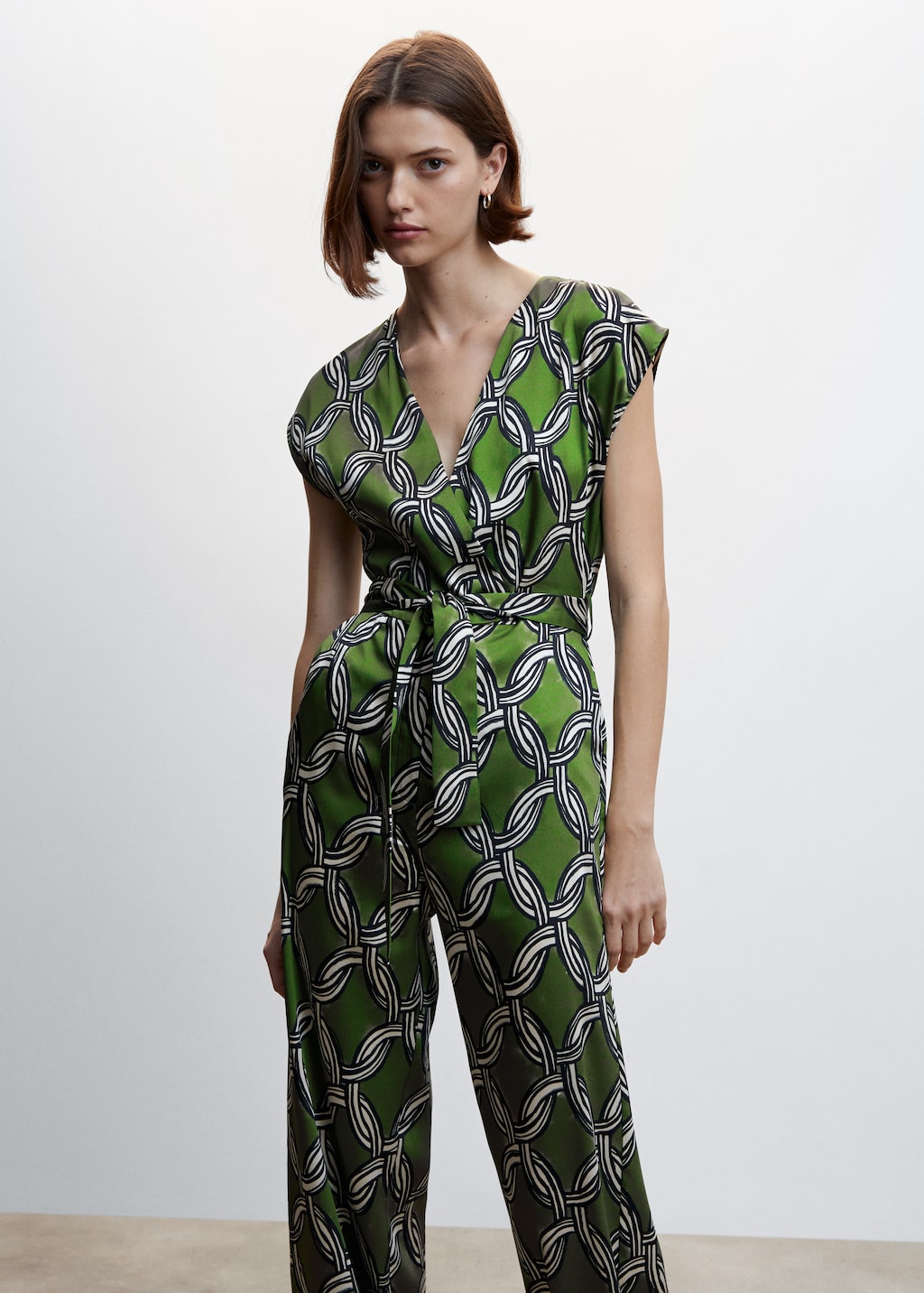 Chain-print jumpsuit - Medium plane