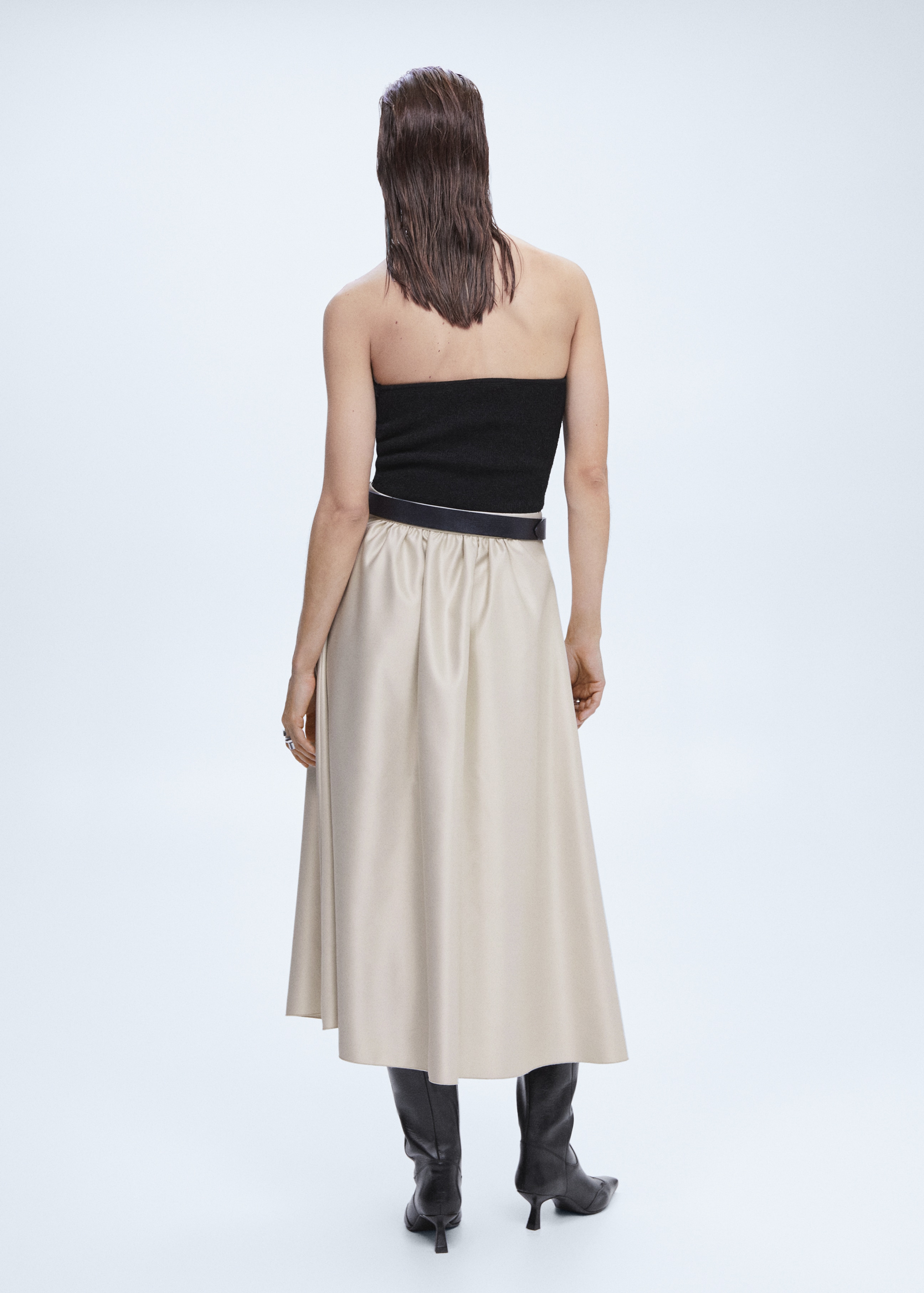 Midi satin skirt - Reverse of the article