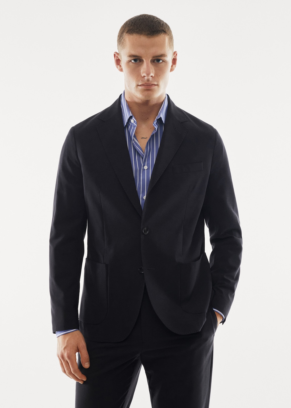 Breathable slim-fit suit jacket - Medium plane