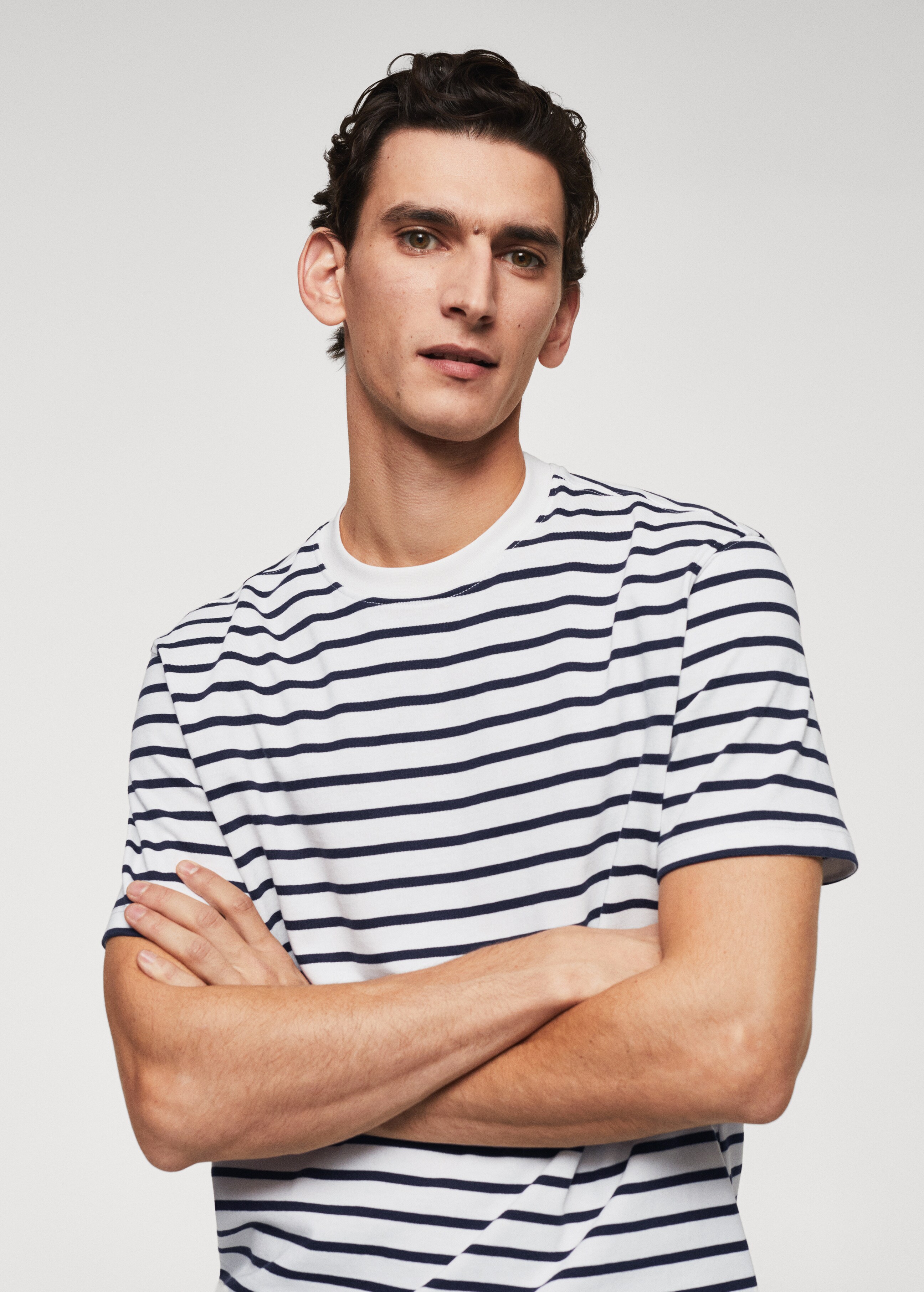 Striped cotton T-shirt - Details of the article 1