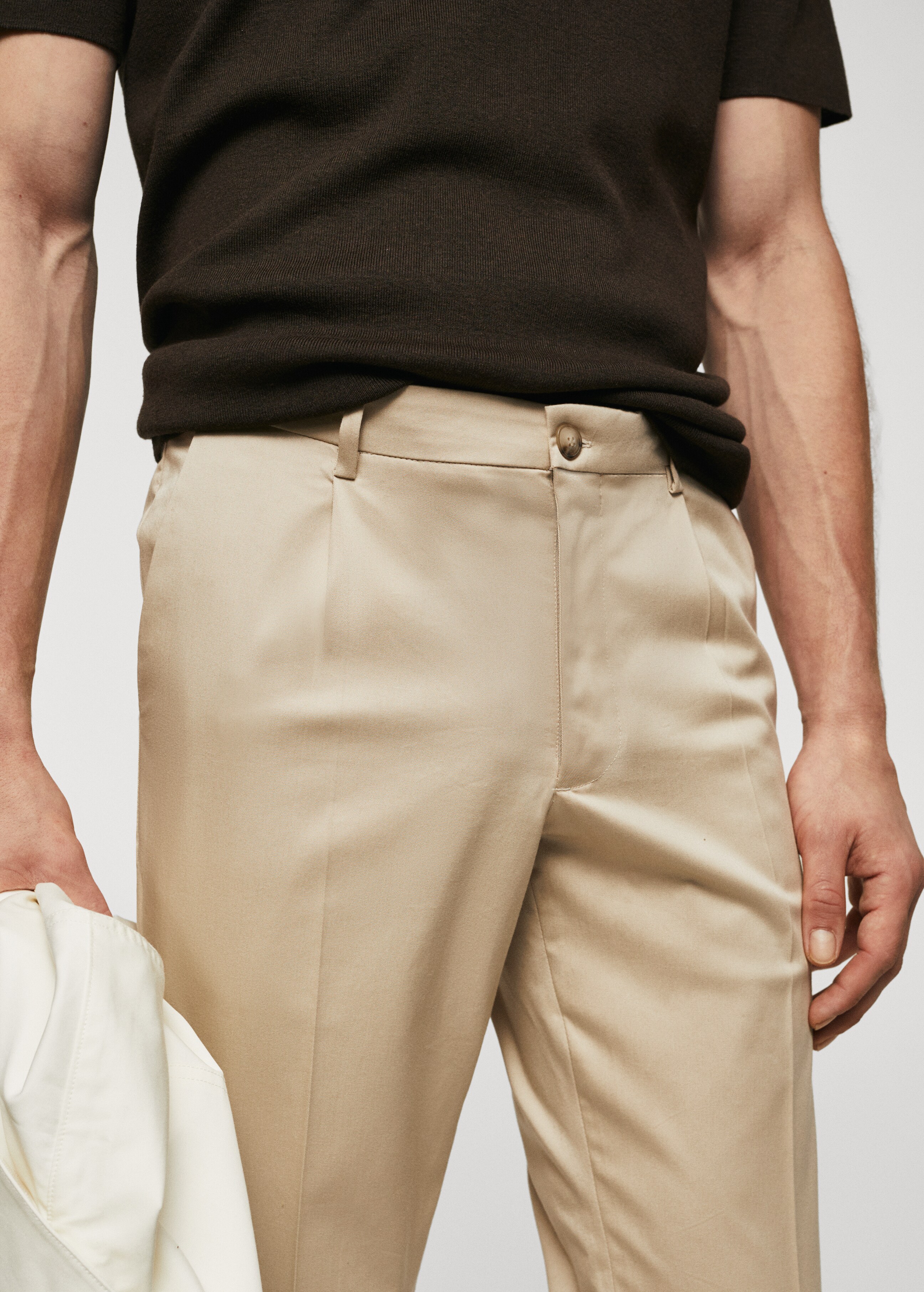 Slim-fit cotton trousers - Details of the article 1