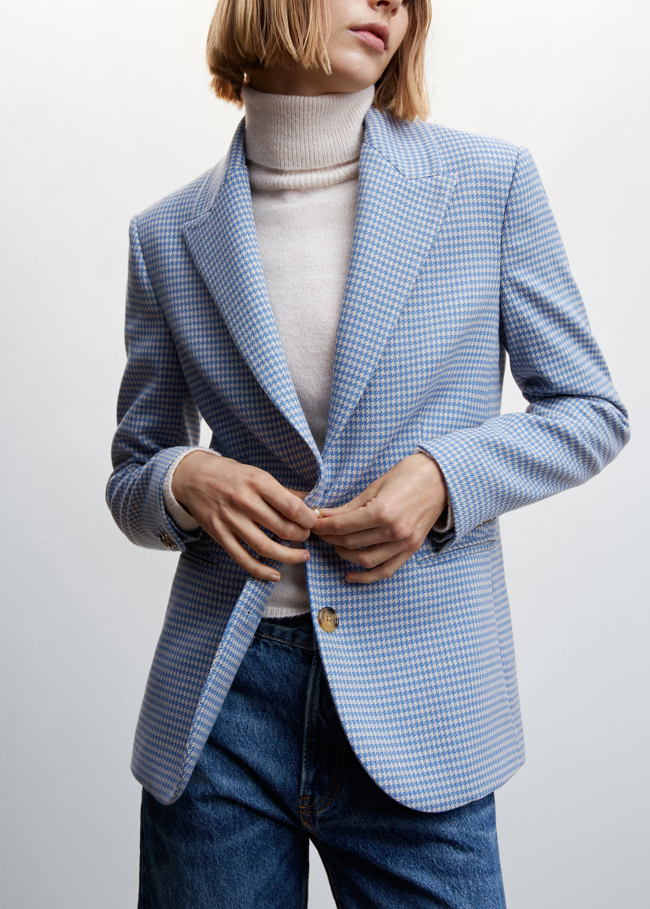 Houndstooth wool-blend blazer - Details of the article 6