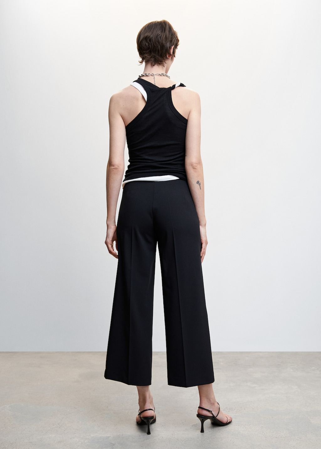 Pantalon style jupe-culotte droit - Verso de l’article