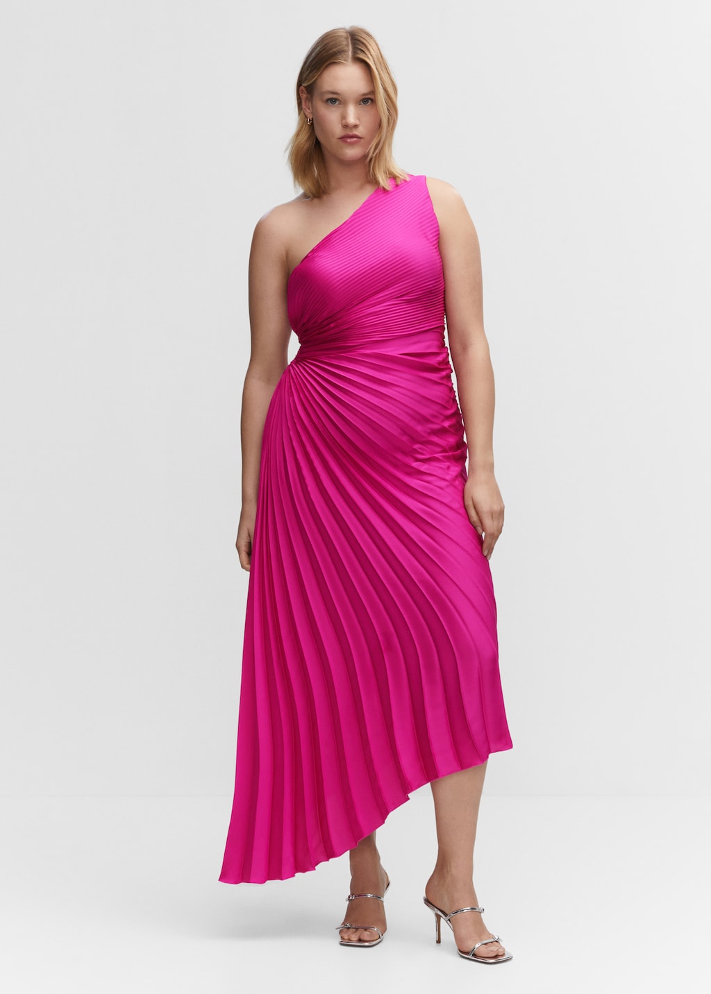 Pleated asymmetrical dress hotsell