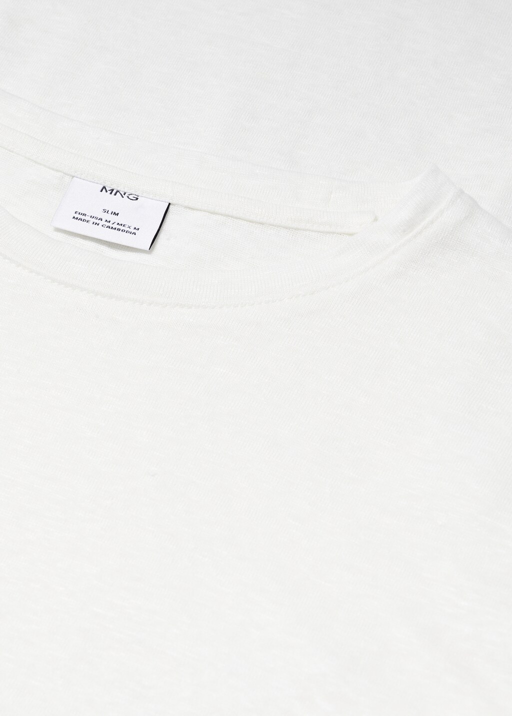 100% linen slim-fit t-shirt - Details of the article 8