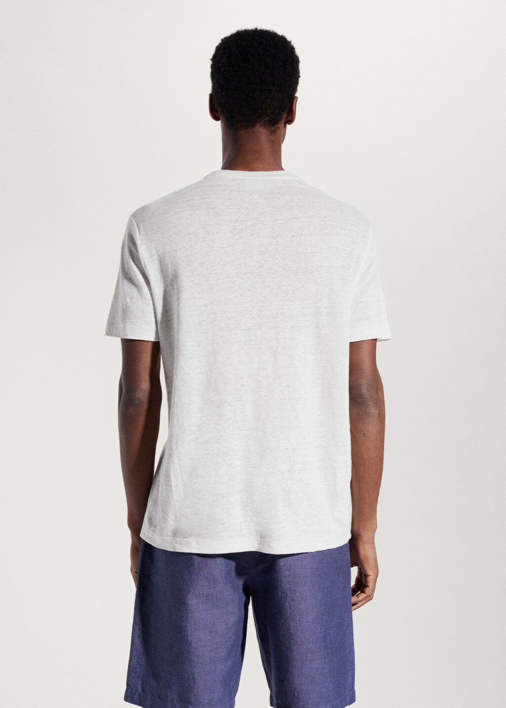 100% linen slim-fit t-shirt - Reverse of the article