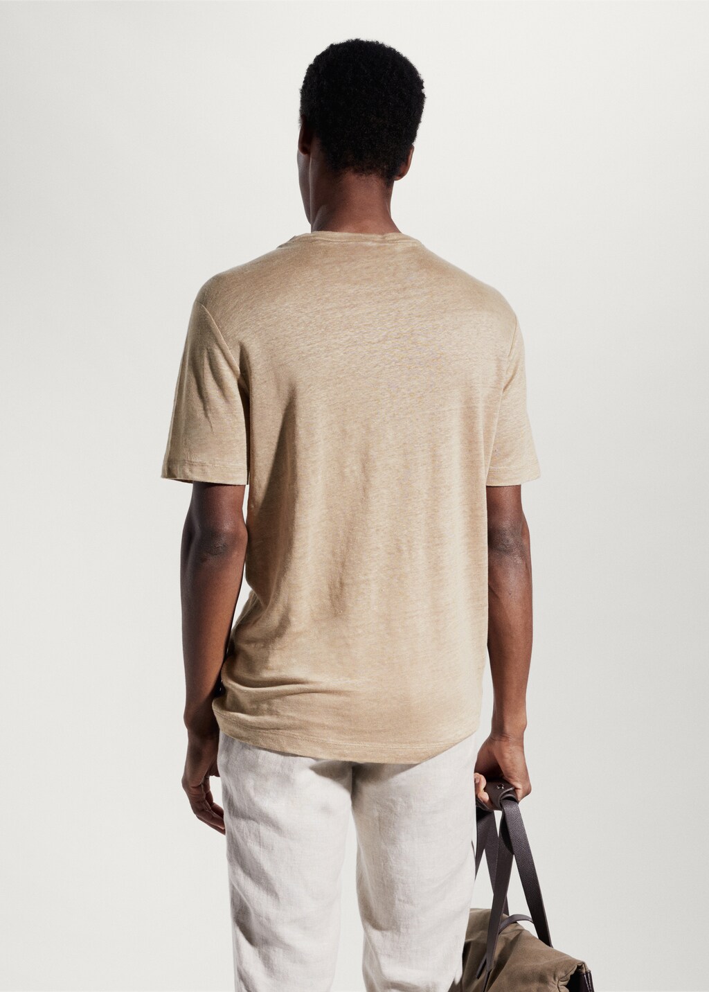 100% linen slim-fit t-shirt - Reverse of the article