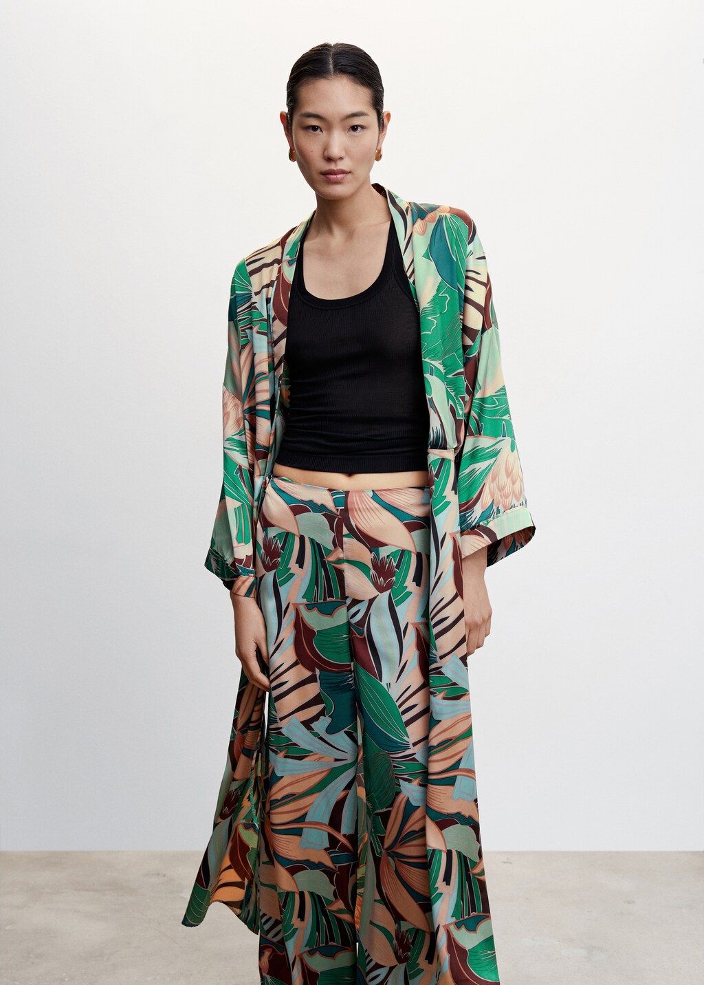 Tropical print caftan - Woman | MANGO OUTLET USA