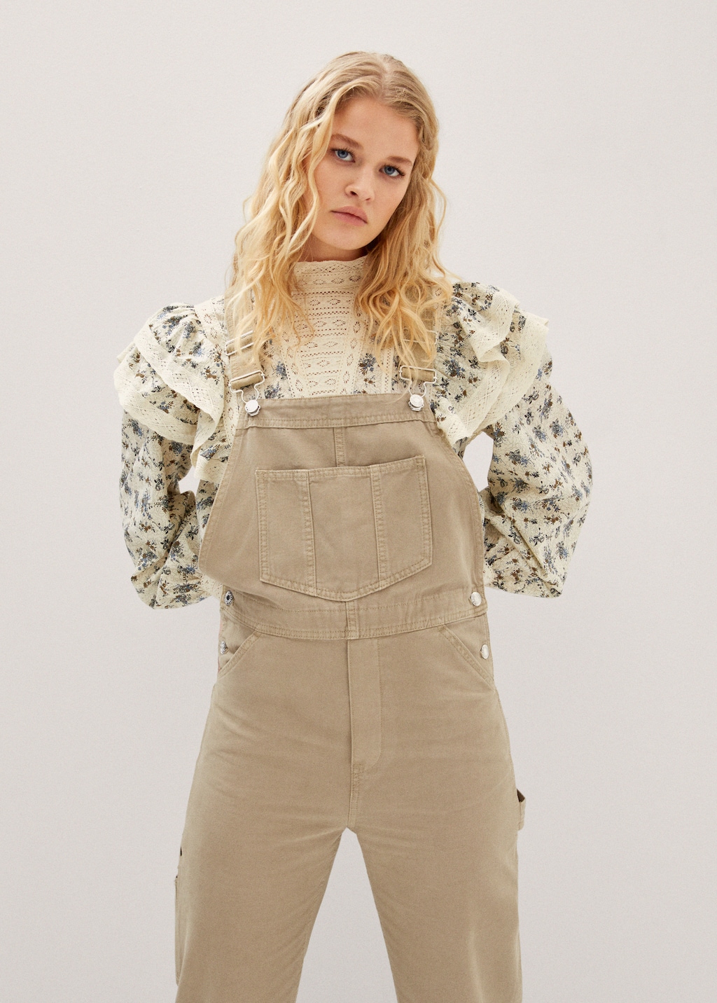 Lined denim dungarees - Medium plane