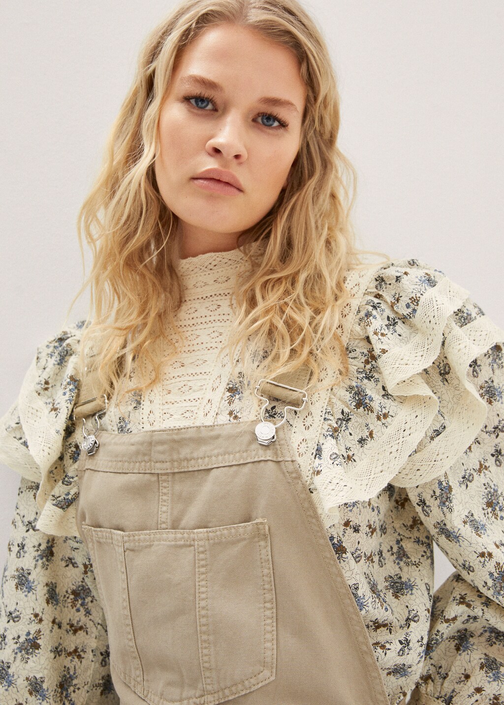 Lined denim dungarees - Details of the article 1