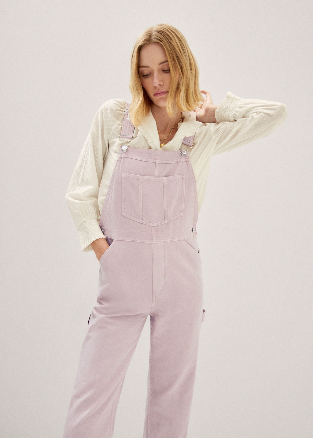 Lined denim dungarees - Medium plane