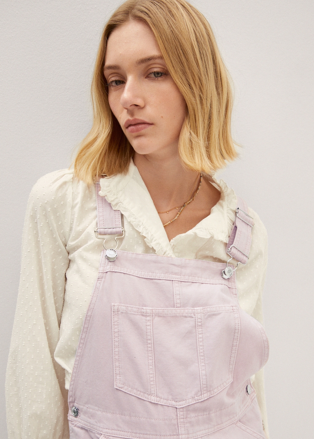 Lined denim dungarees - Details of the article 1