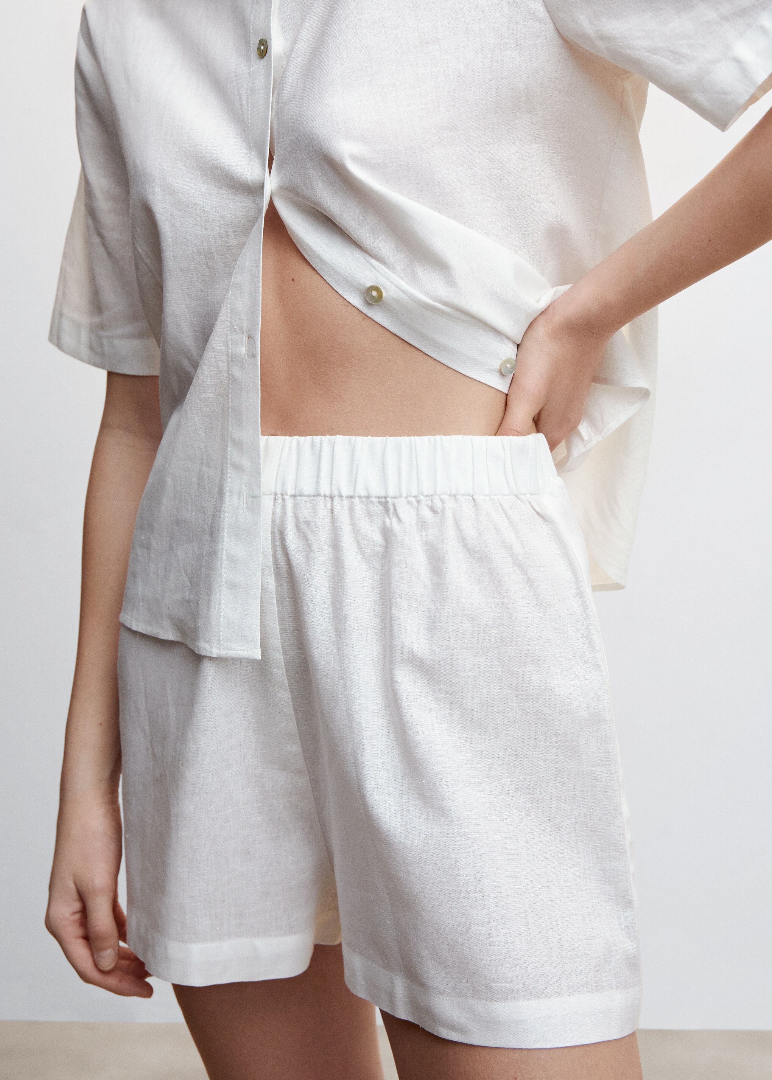 Linen pyjama shorts - Details of the article 6