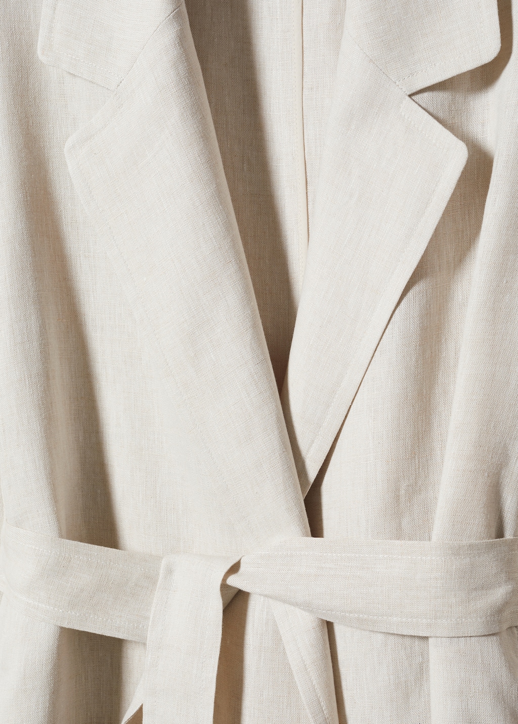 100% linen trench coat lapels - Details of the article 8