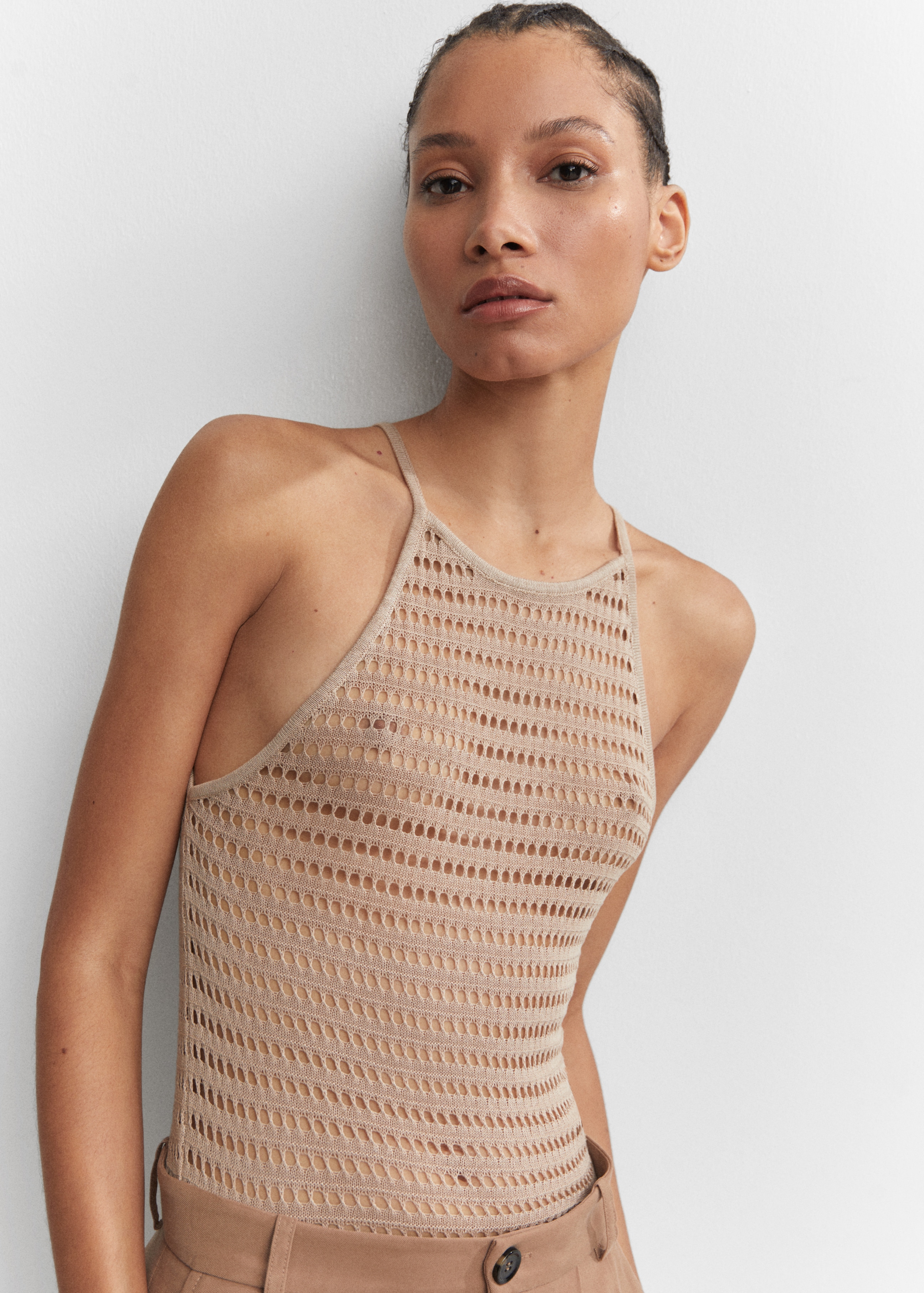 Halter-neck knitted top - Details of the article 1
