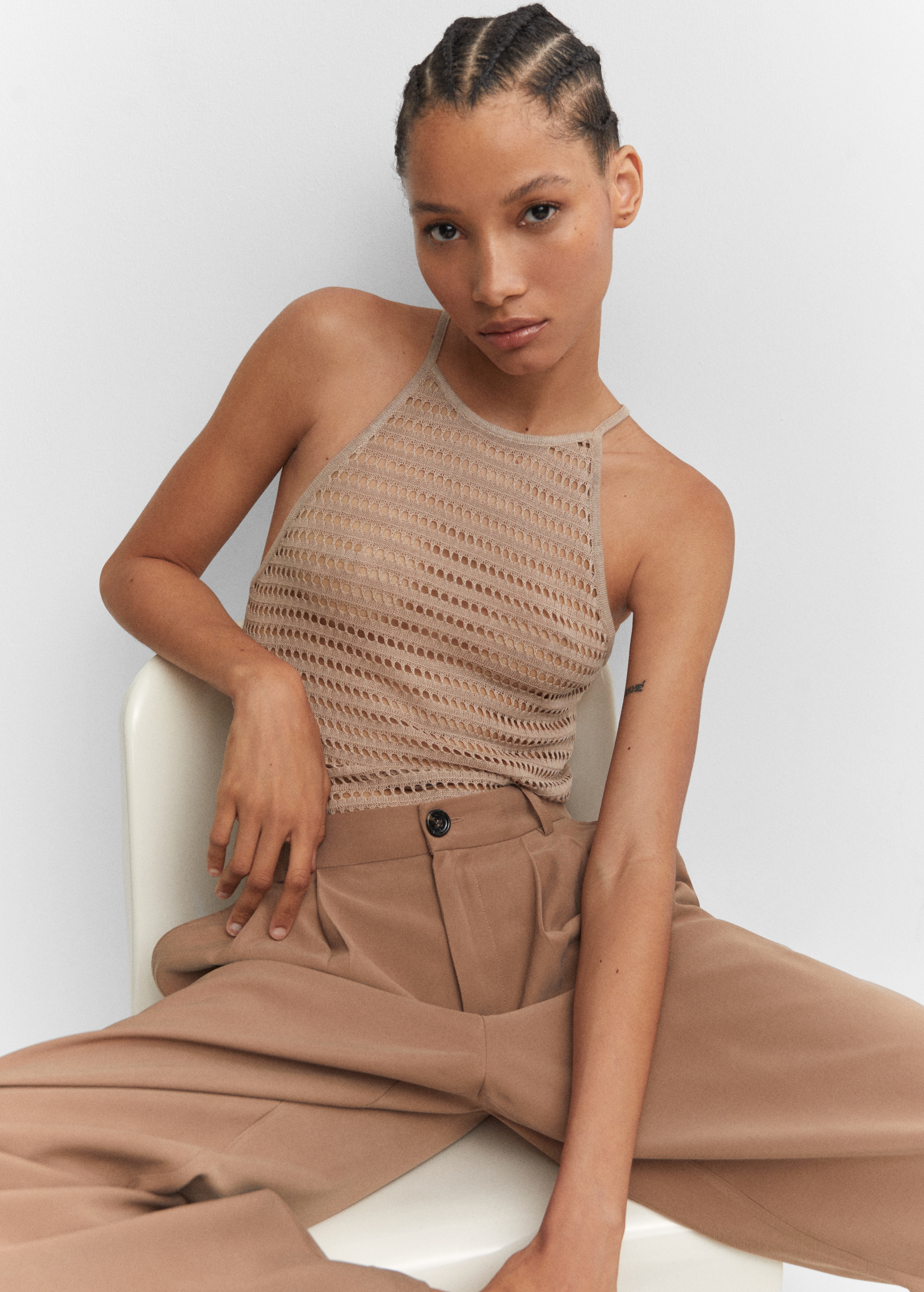 Halter-neck knitted top - Details of the article 2
