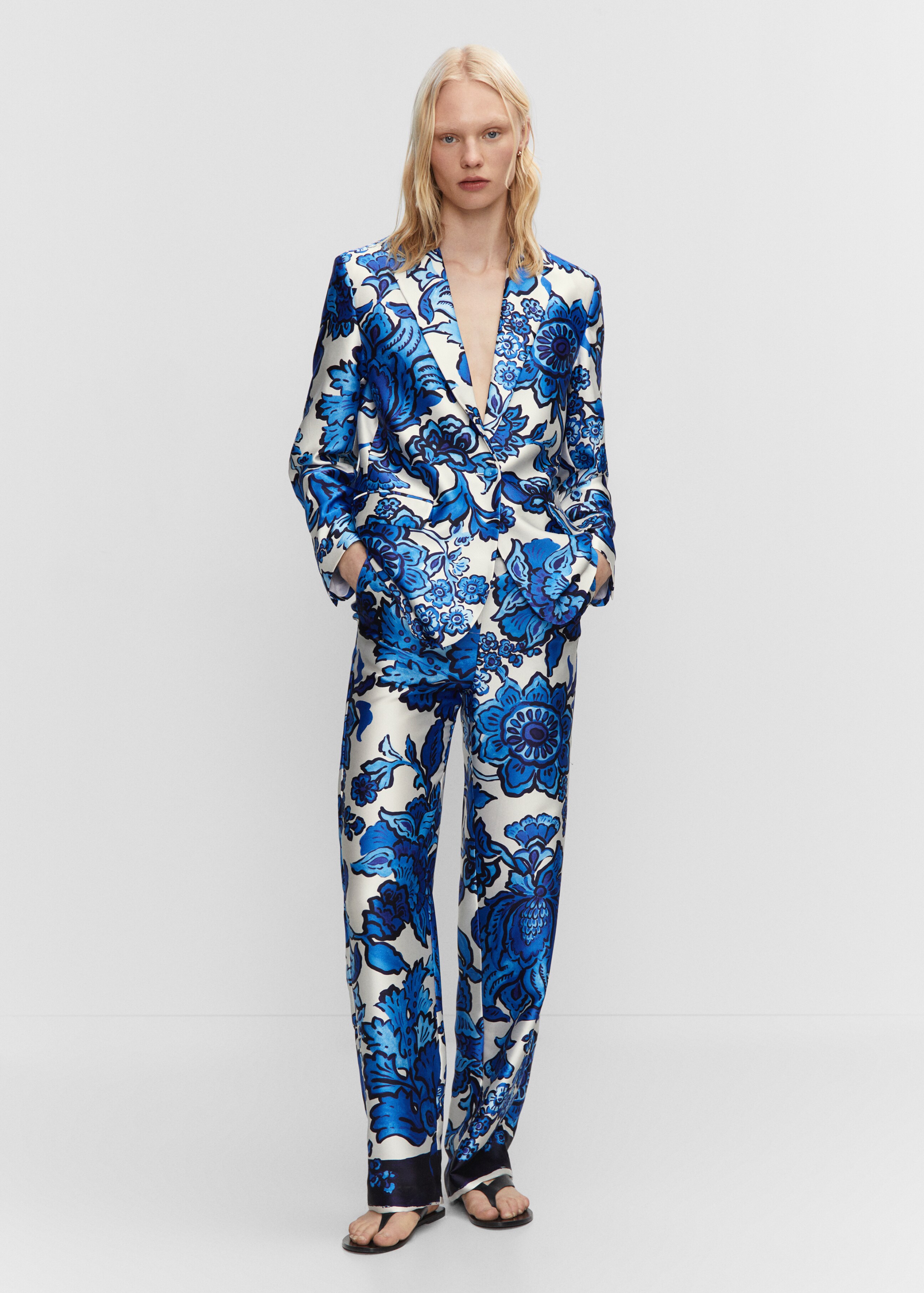 Floral satin pants - Details of the article 3